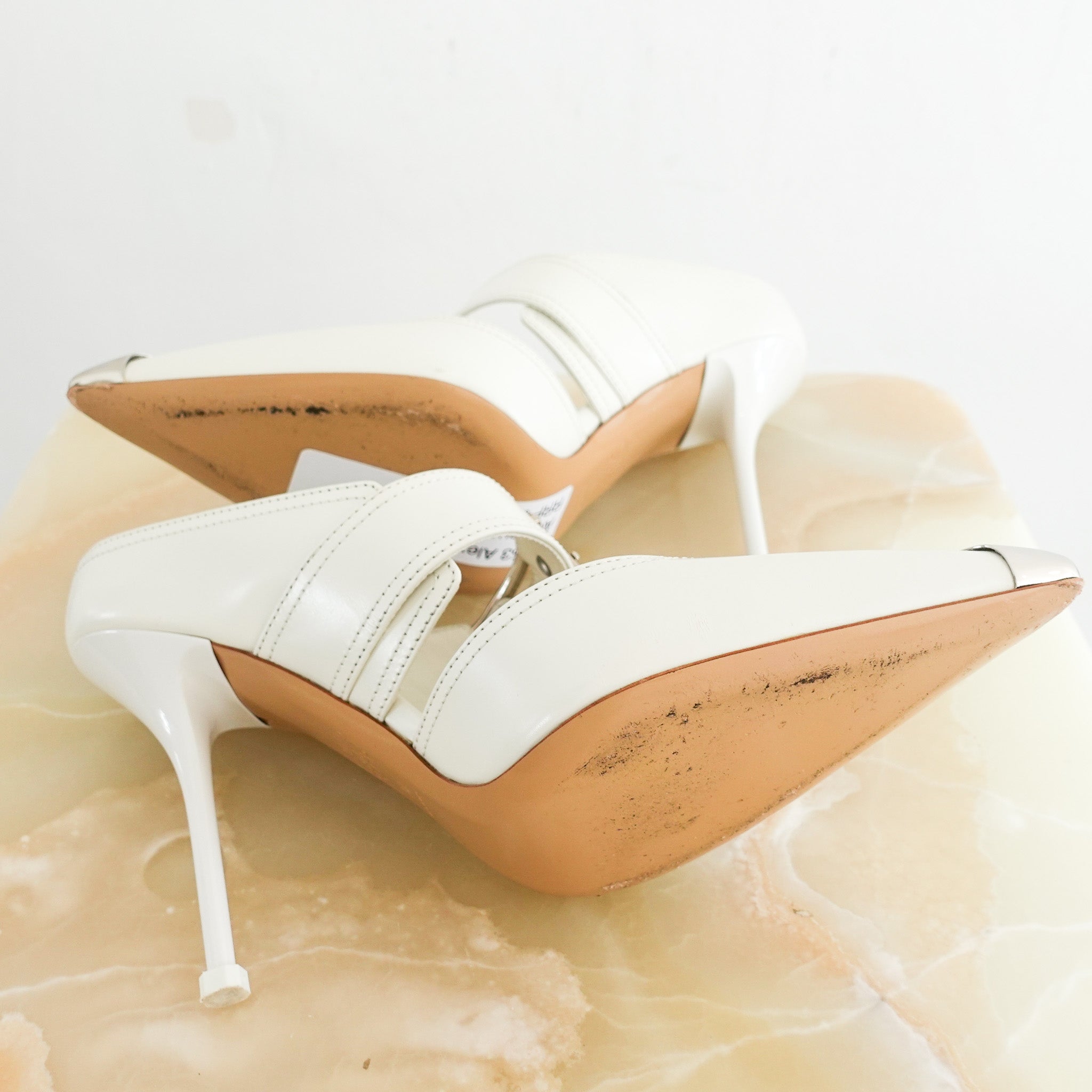 Alexander McQueen Alex Buckle Mules RRP £550 | Authentic Preloved