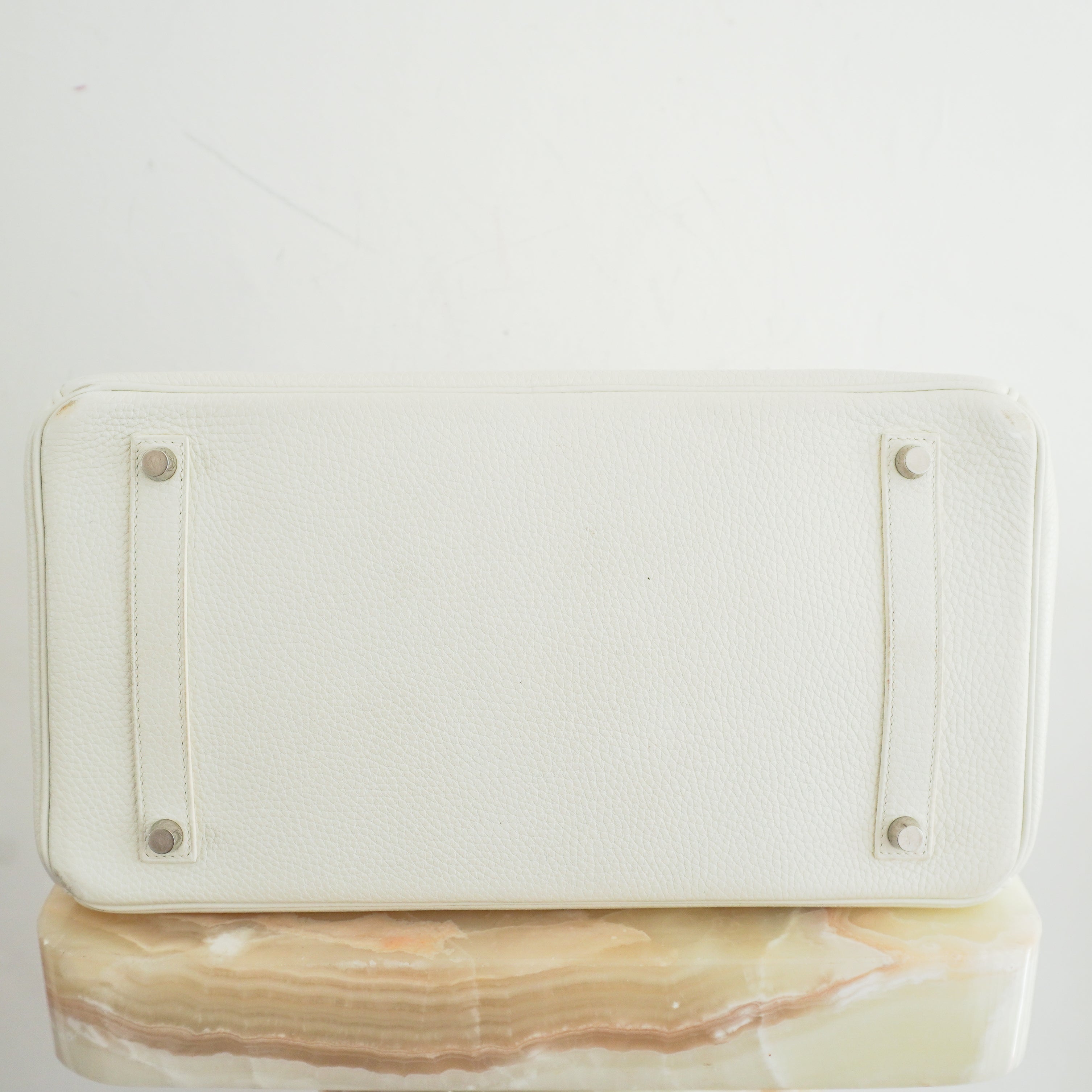 Hermès White Birkin 35 Togo Leather Palladium Hardware | Authentic Preloved