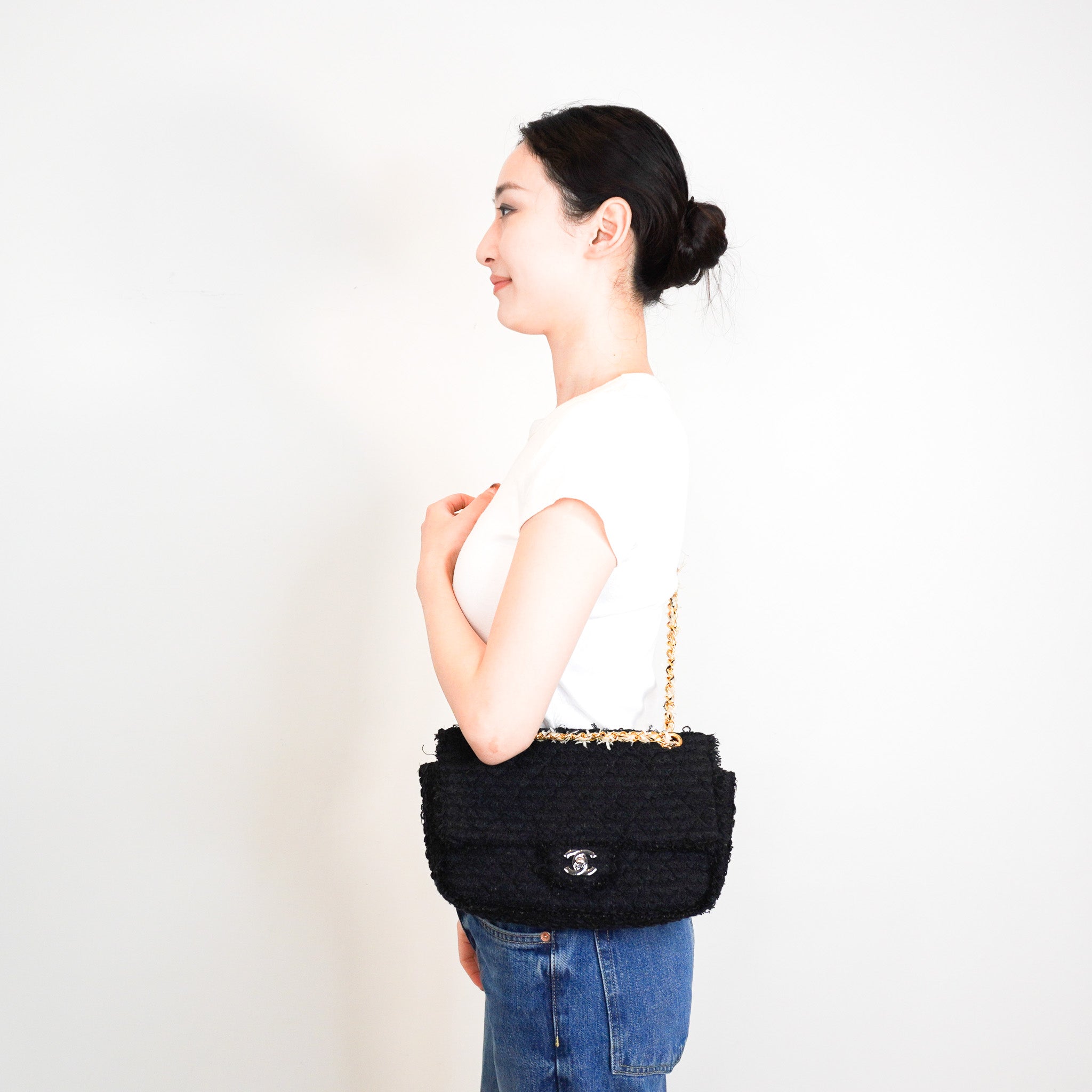 Chanel Medium Classic Tweed Single Flap Bag RRP £8410 | Authentic Preloved - Reloved Again