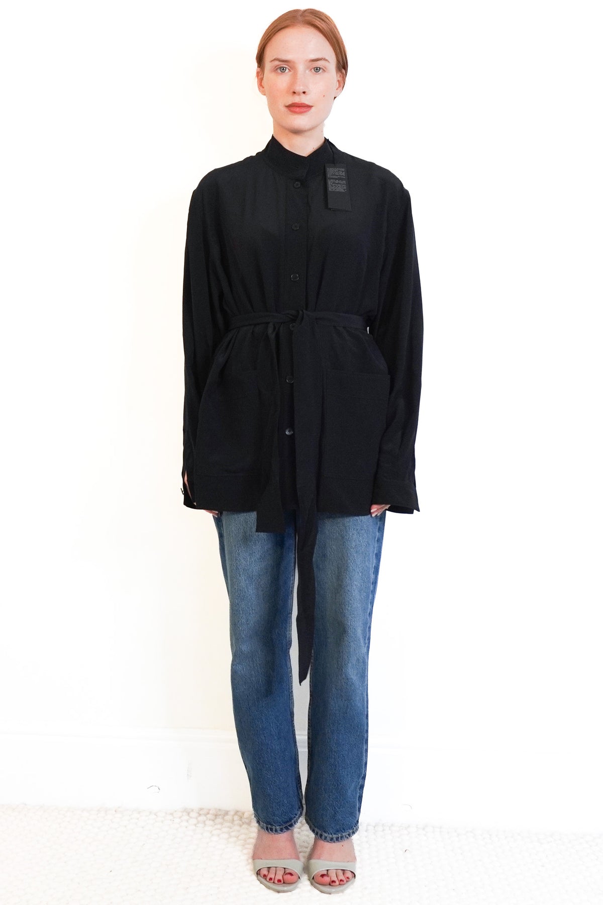 NWT Joseph Silk Black Pocket Blouse (RRP £450) | Authentic Preloved
