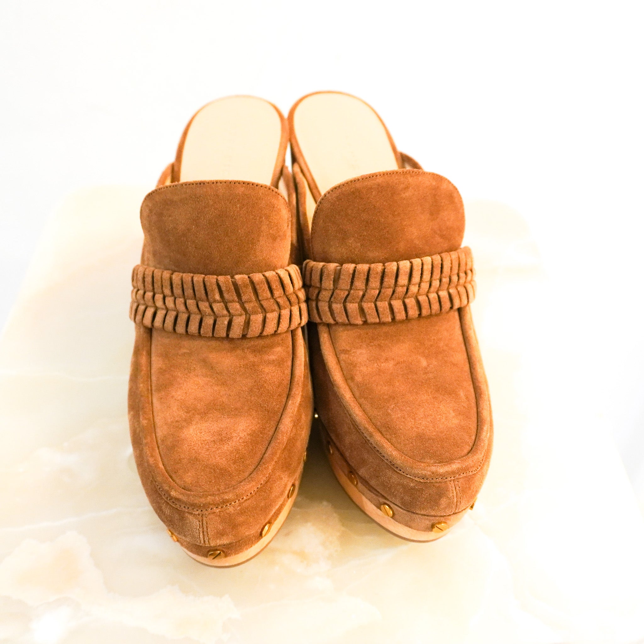 Veronica Beard Brown Suede Clogs £300 | Authentic Preloved - Reloved Again