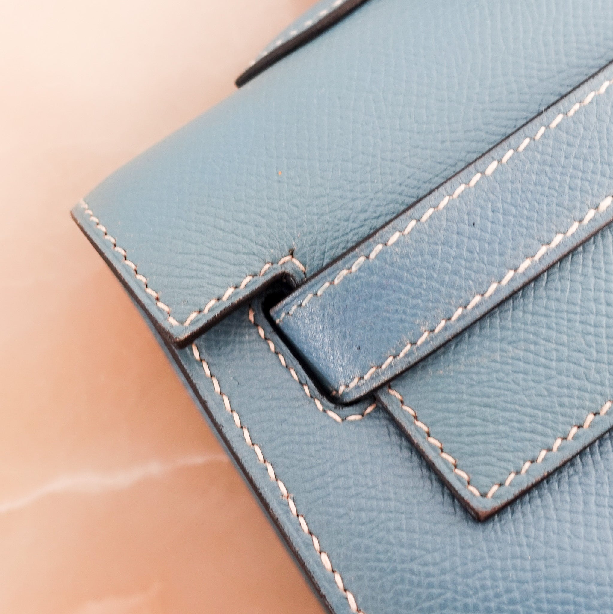 Hermes Kelly 35 - Epsom leather blue jean gold hardware | Authentic Preloved - Reloved Again