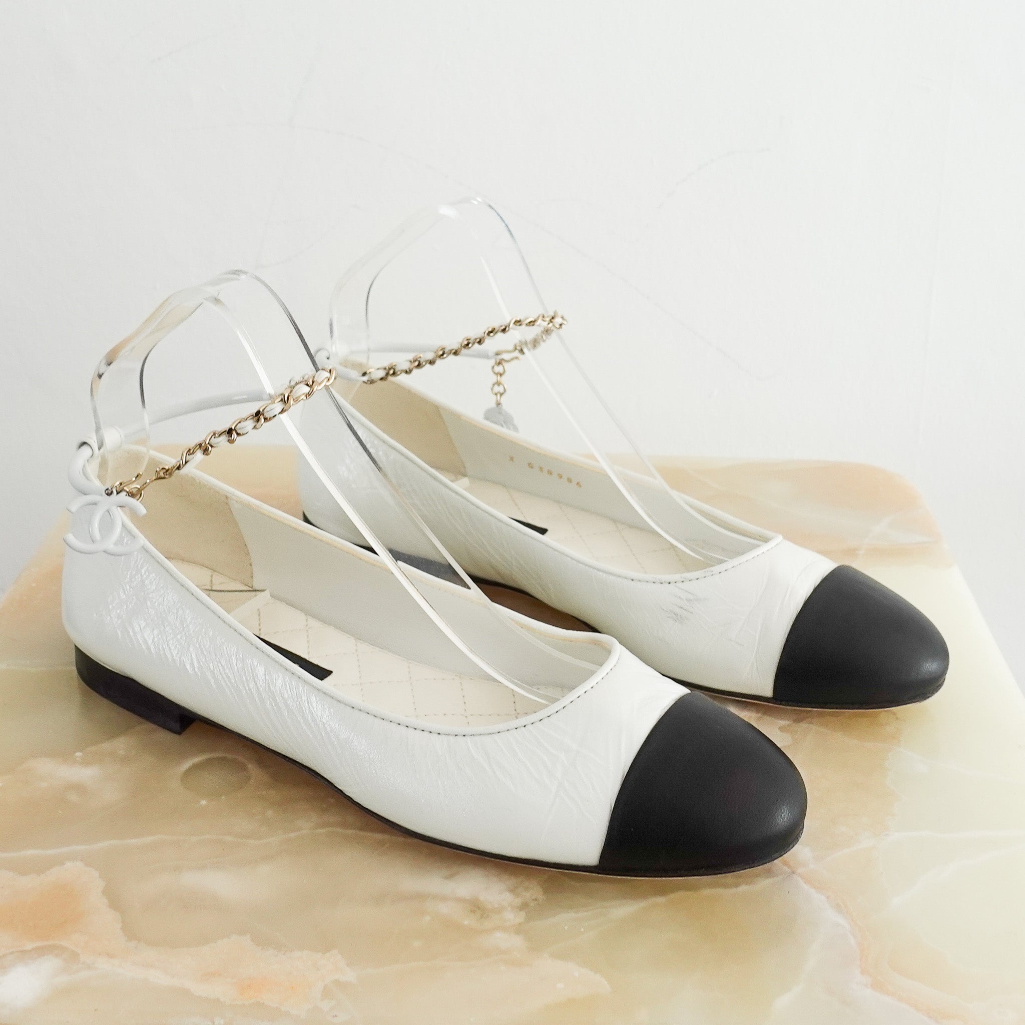 Chanel Monochrome Patent Leather Ballet Flats RRP £1080| Authentic Preloved - Reloved Again