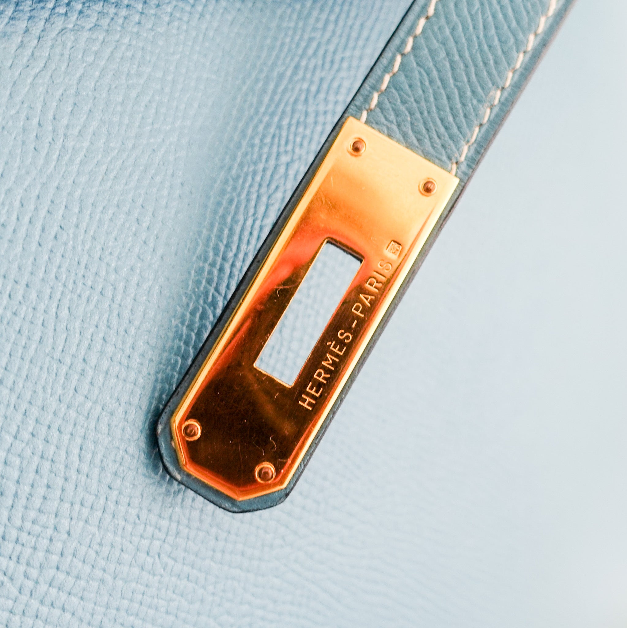 Hermes Kelly 35 - Epsom leather blue jean gold hardware | Authentic Preloved - Reloved Again