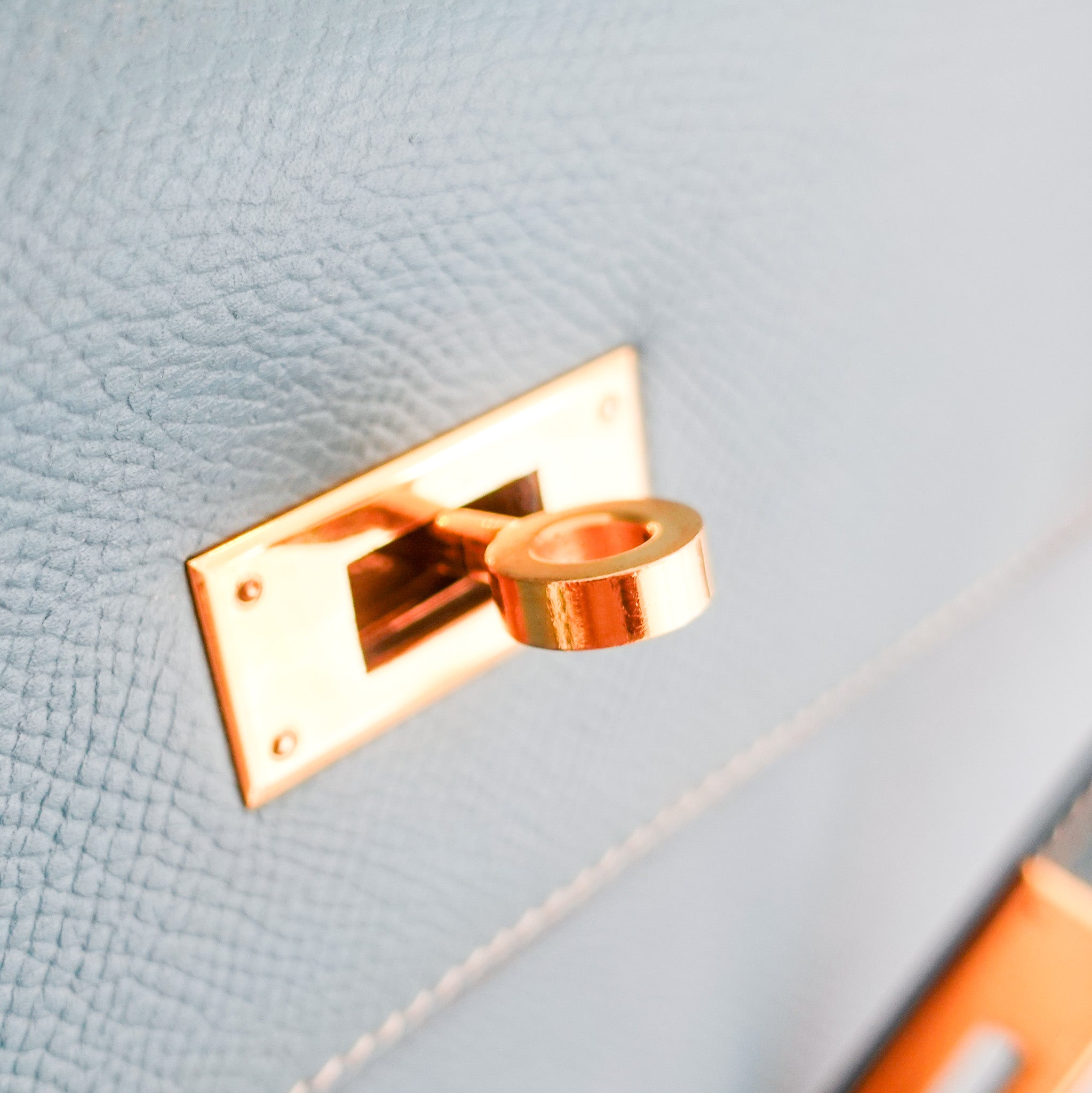 Hermes Kelly 35 - Epsom leather blue jean gold hardware | Authentic Preloved - Reloved Again