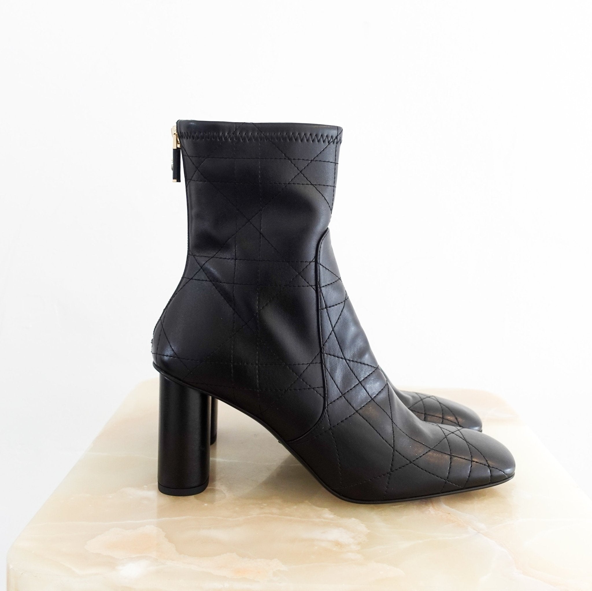 NEW Dior Cannage Quilted Ankle Boots in Black RRP £1600 | Authentic Preloved - Reloved Again