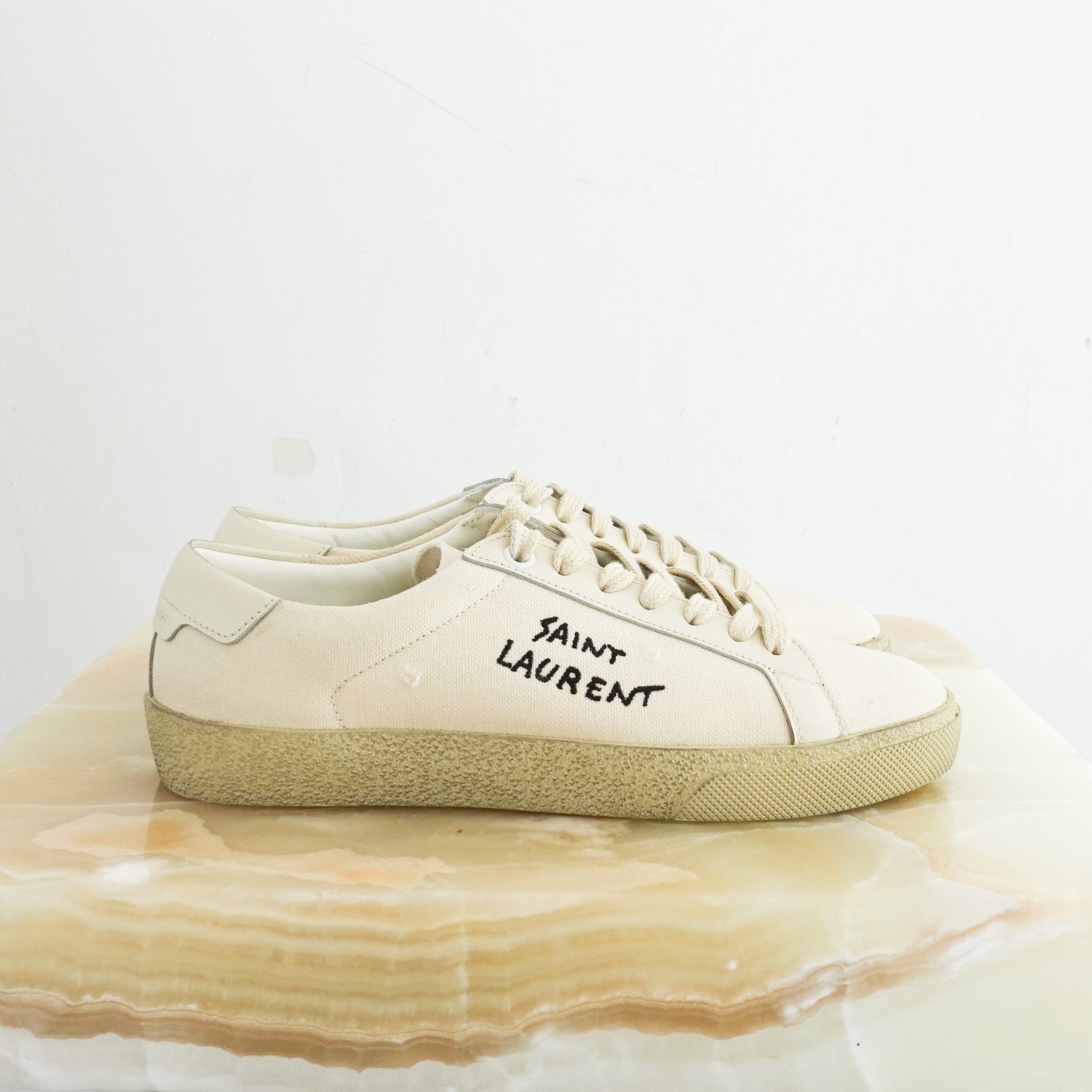 NEW Saint Laurent Glass Court Trainers RRP £555 | Preloved Authentic