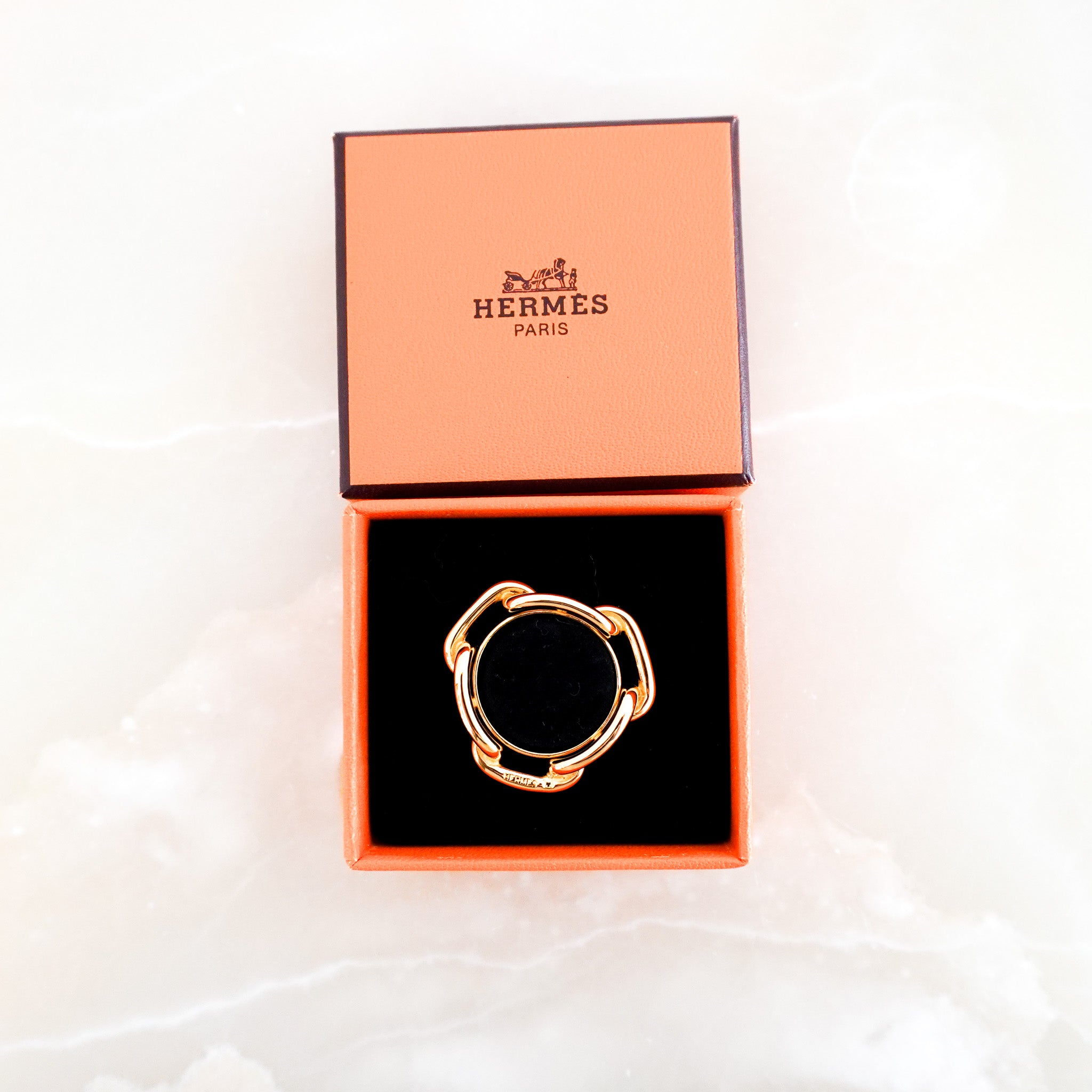 Hermes Chain Motif Scarf Ring RRP £190 | Authentic Preloved - Reloved Again
