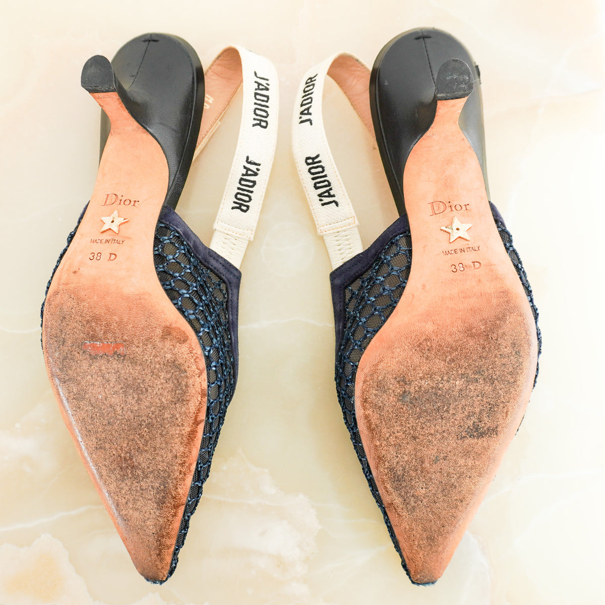 Dior Jadior Mesh Indigo Slingback (RRP £880) | Authentic Preloved