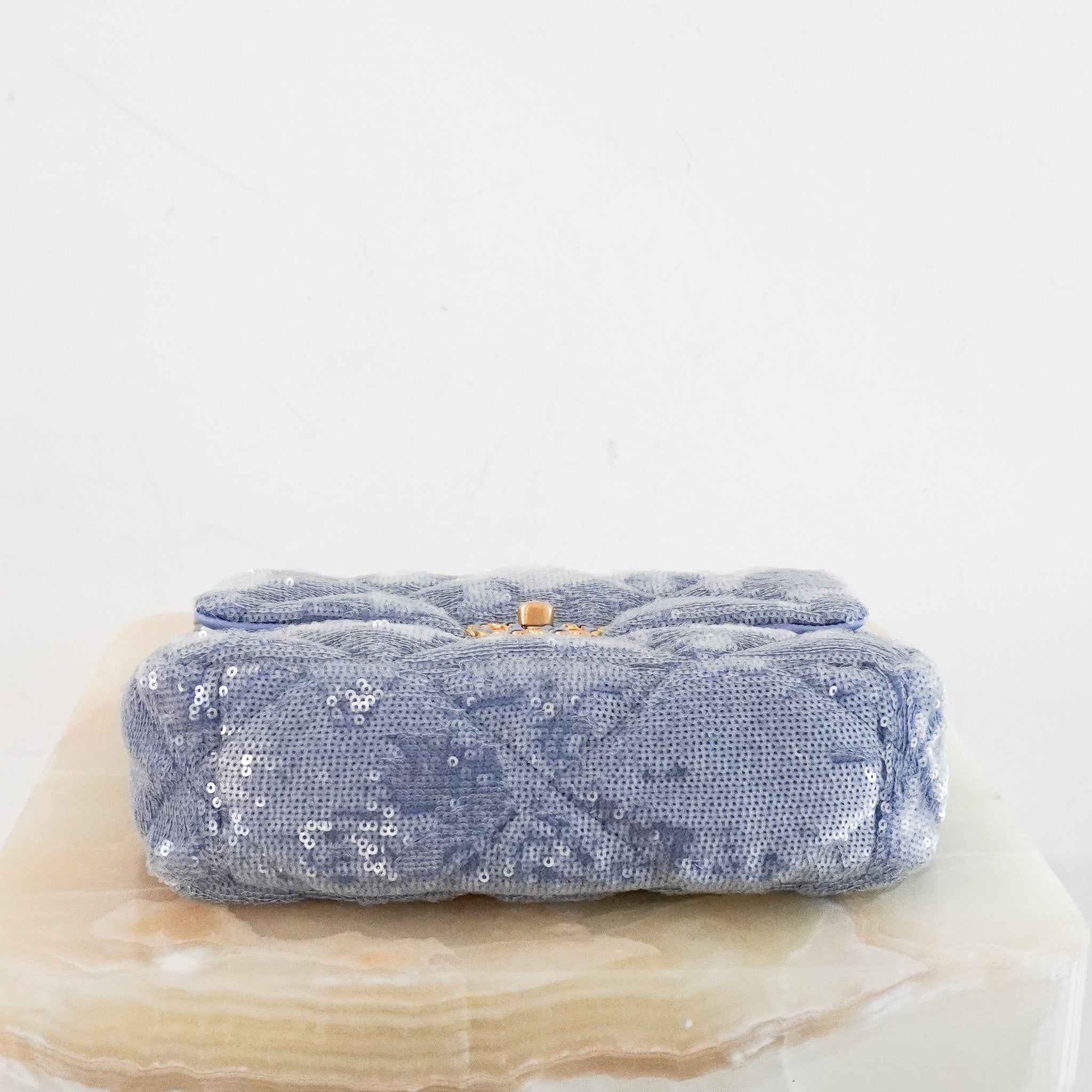 NEW Chanel 19 Blue Sequin Small Single Flap Bag RRP £5500 | Authentic Preloved - Reloved Again