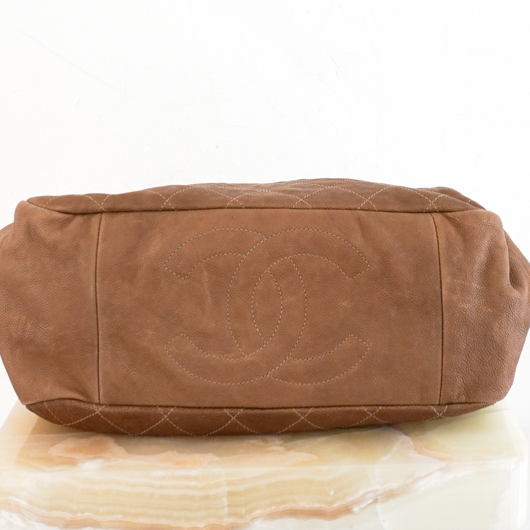 RARE Chanel Simply CC Bowling Bag in Brown | Authentic Preloved - Reloved Again