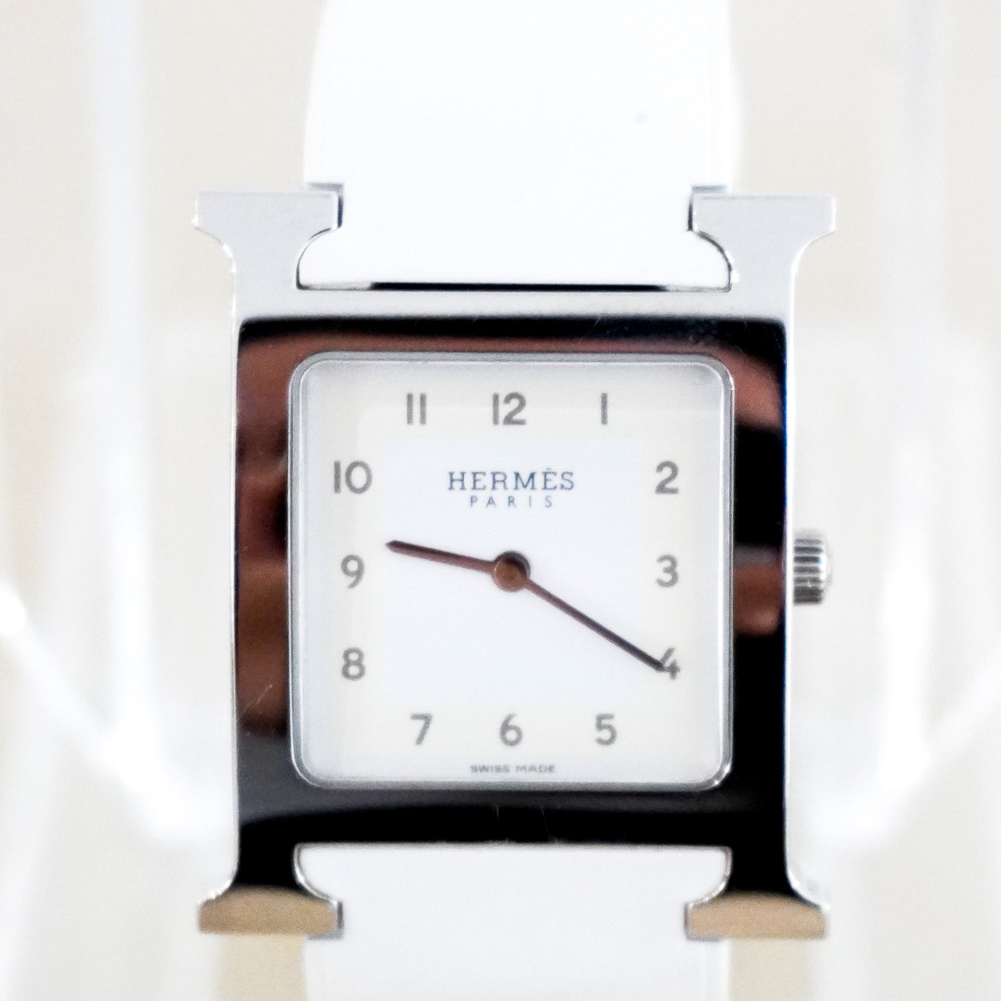 Hermés Heure H Watch in White RRP £2999 | Authentic Preloved - Reloved Again