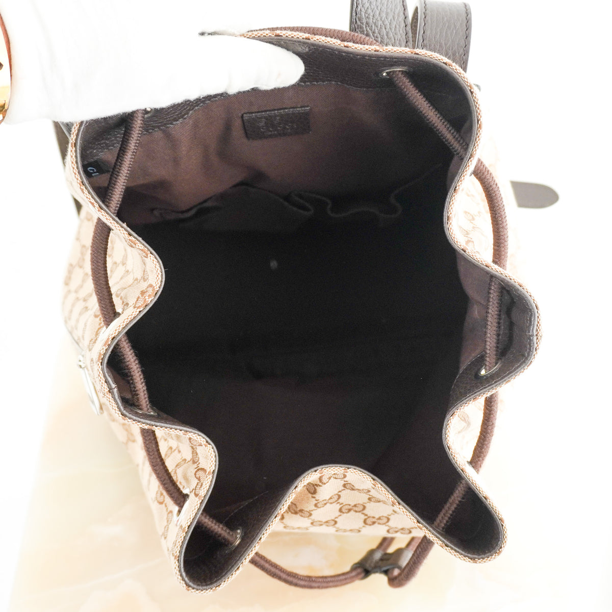 Gucci GG Logo Drawstring Backpack | Authentic Preloved - Reloved Again