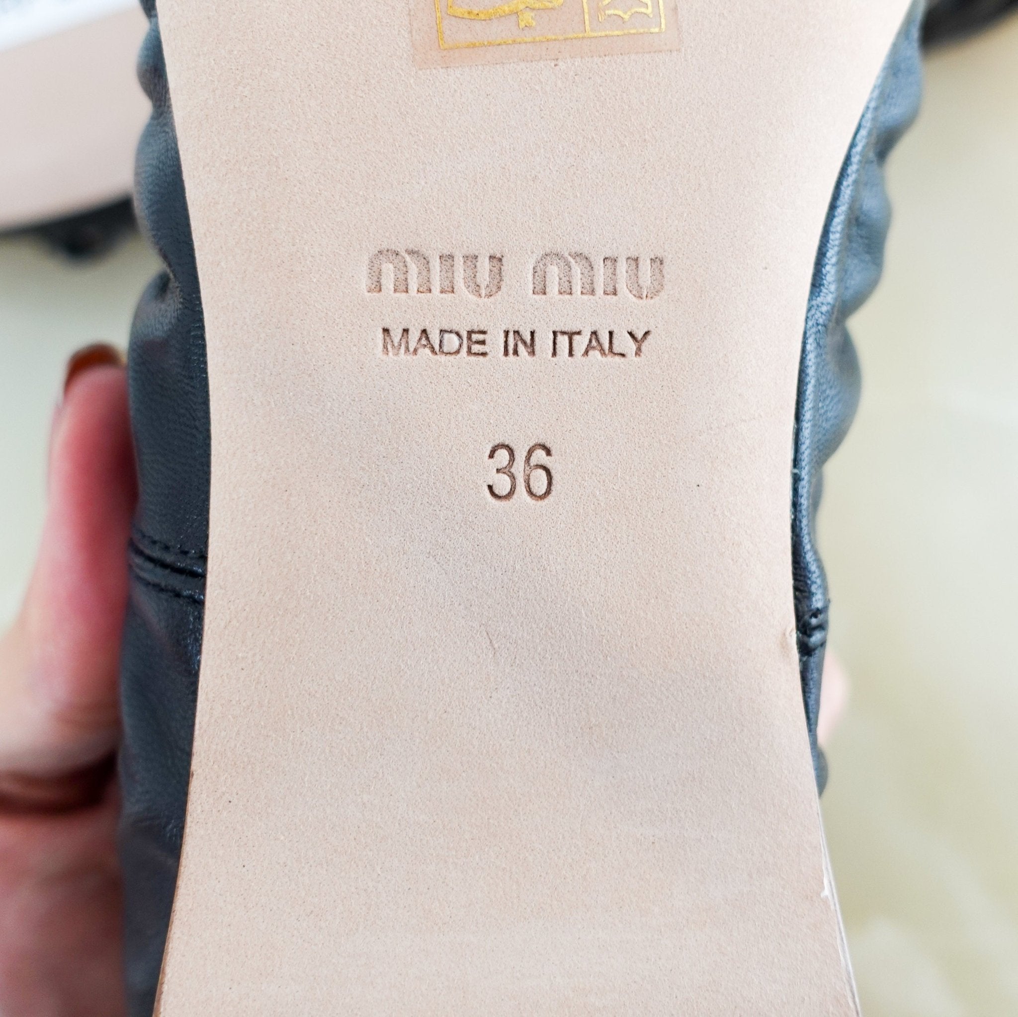 NEW Miu Miu Calzature Donna black Ballet flat RRP £500 | Authentic Preloved - Reloved Again