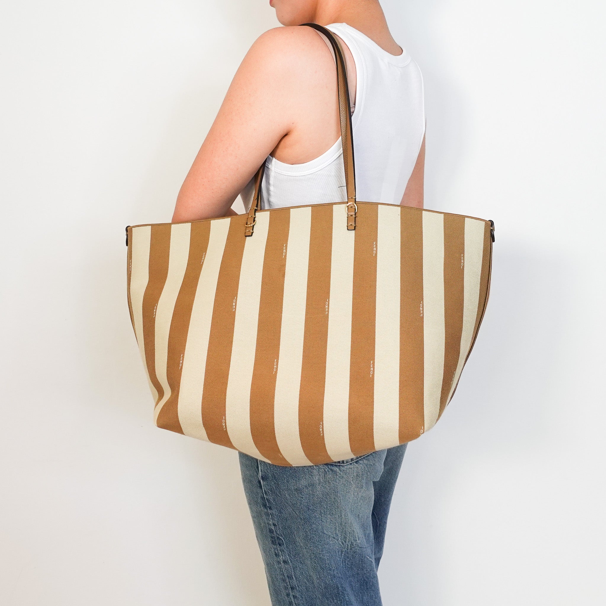Fendi Large Roll Beige Reversible Totebag RRP £1400 | Authentic Preloved - Reloved Again