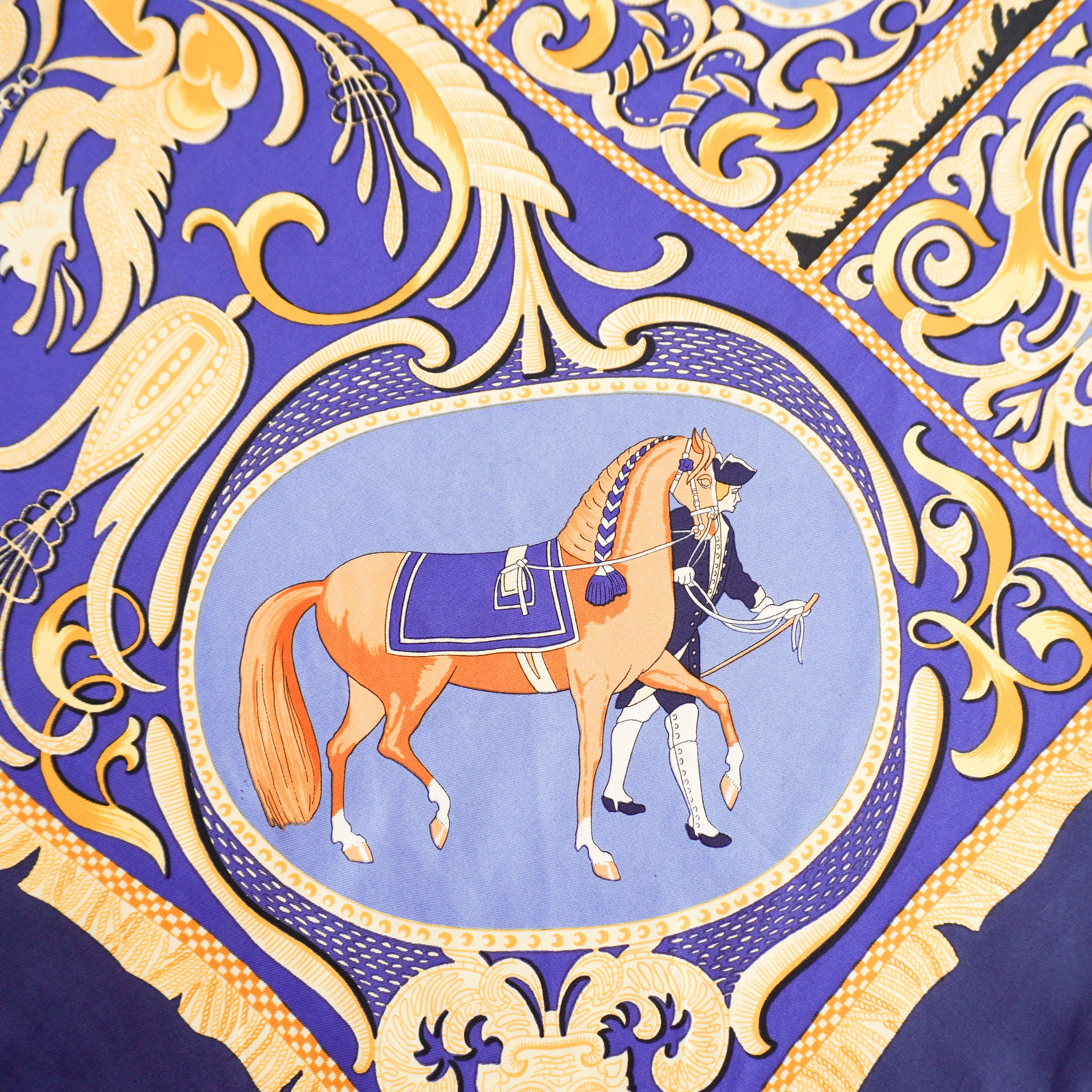 Hermès Blue Carré 90 Twill Scarf (RRP £520) | Authentic Preloved FINAL SALE