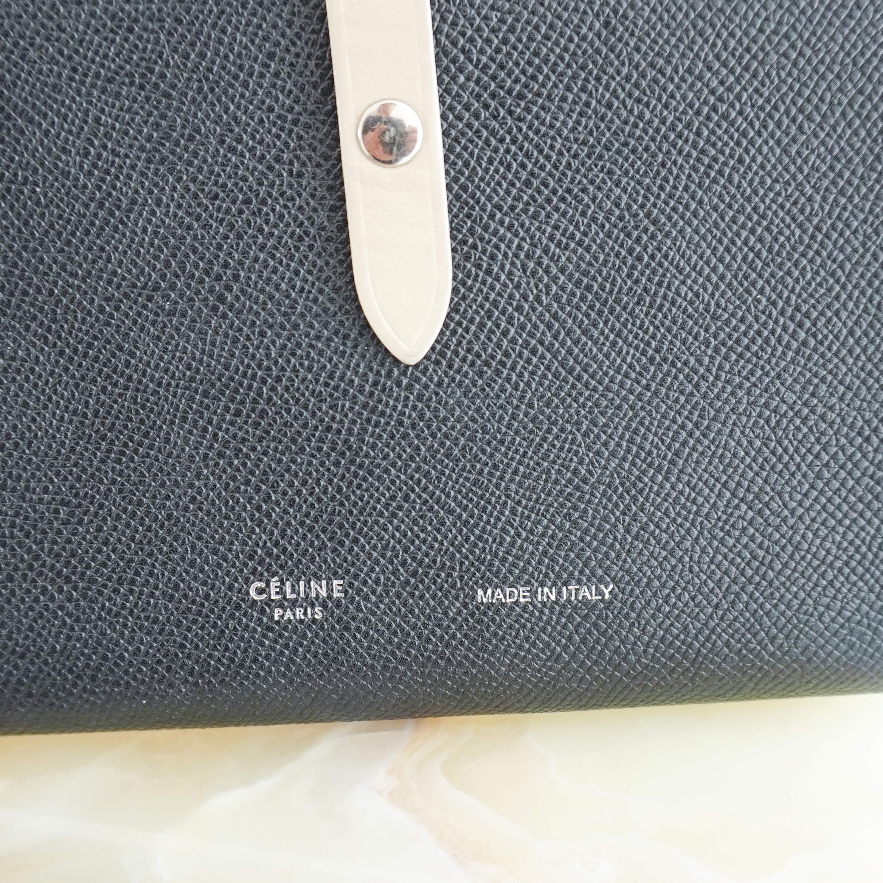 Celine Black and Beige Large Strap Wallet RRP £520 | Authentic Preloved