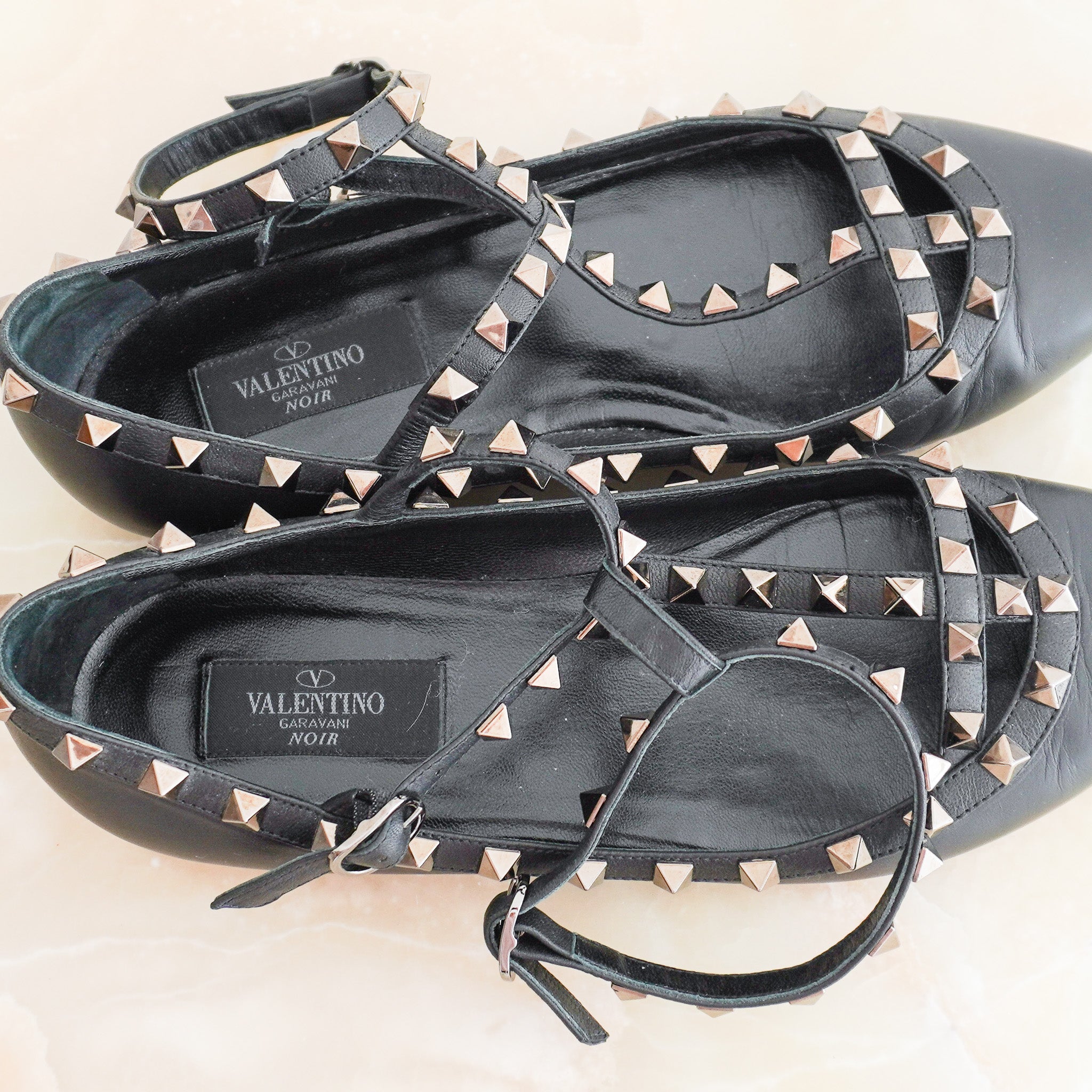 Valentino Rockstud Flats in Black RRP £585 | Authentic Preloved - Reloved Again