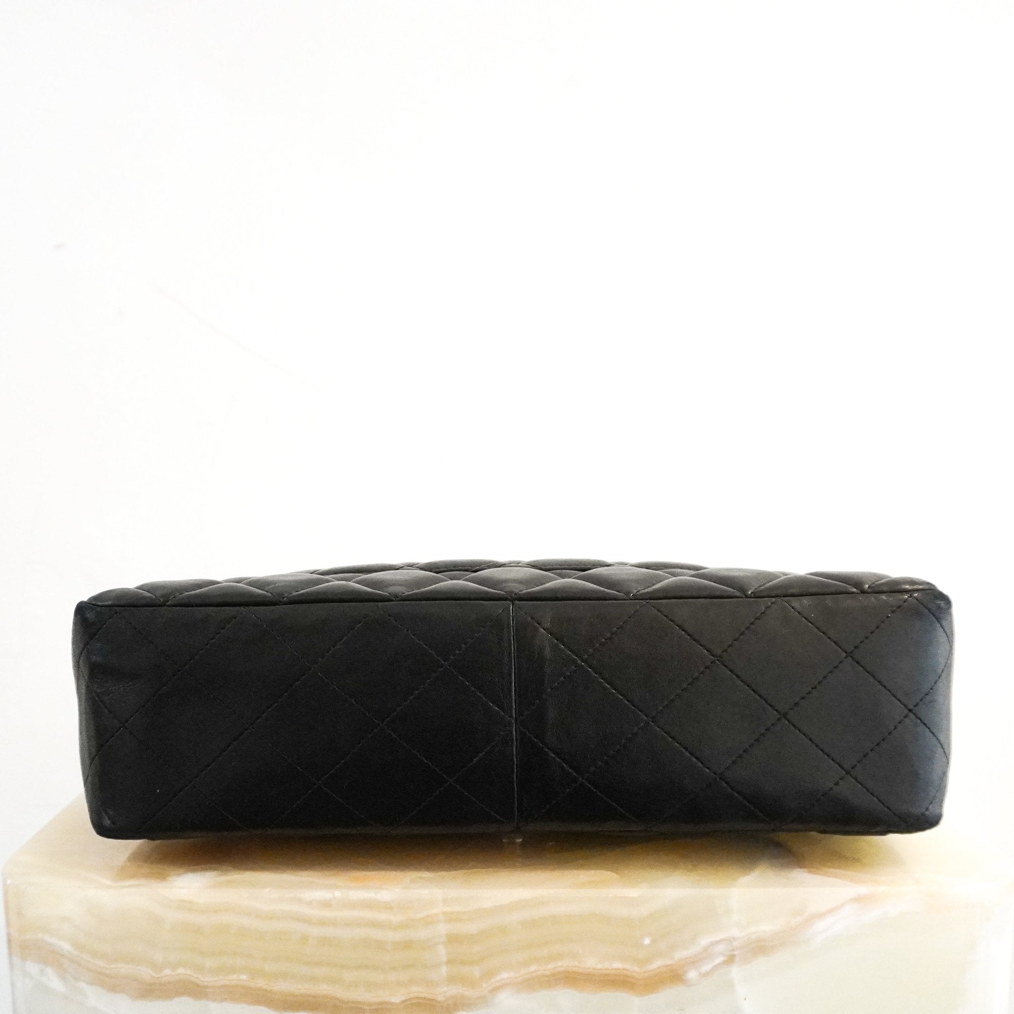 Chanel Jumbo Lambskin Classic Single Flap Bag Black RRP £10k | Authentic Preloved - Reloved Again