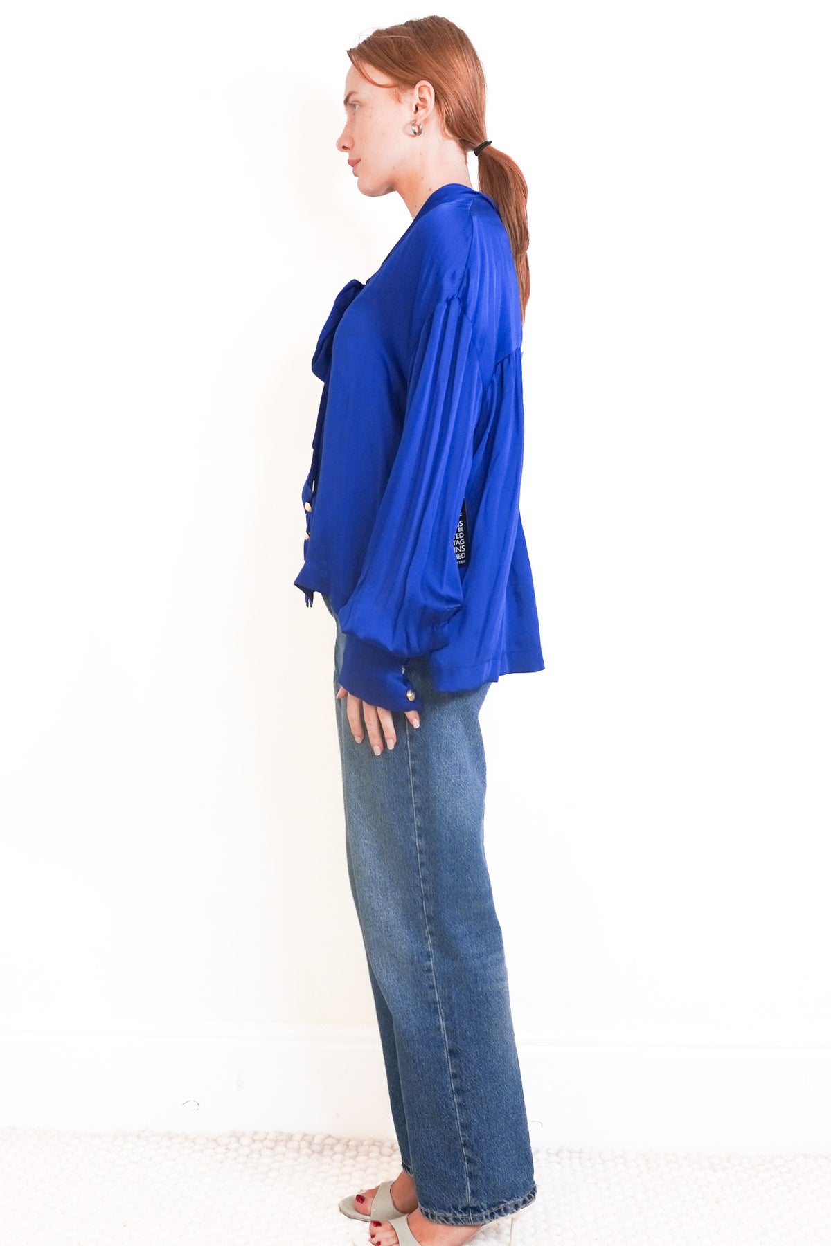 NWT Balmain Cobalt Blue Silk Blouse (RRP £500) | Authentic Preloved - Reloved Again