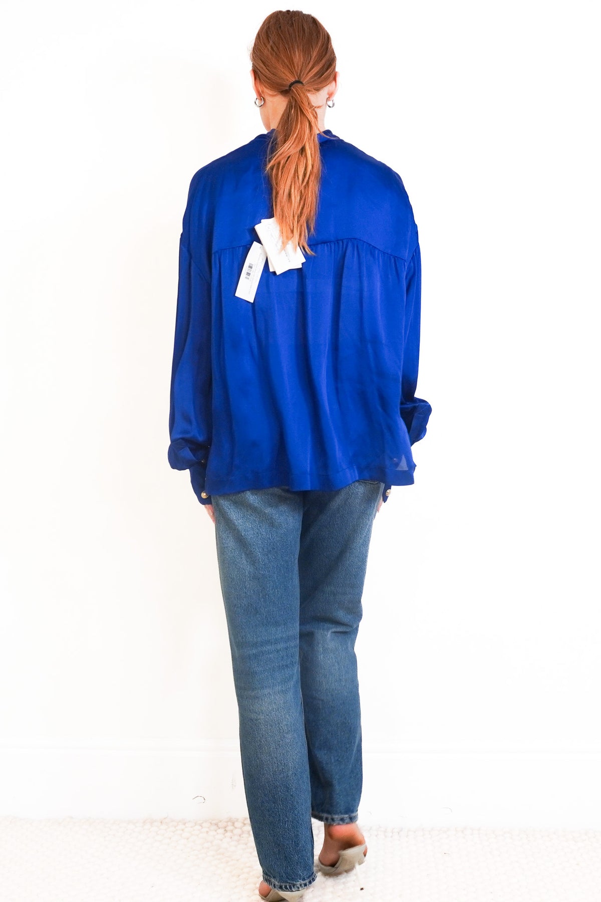 NWT Balmain Cobalt Blue Silk Blouse (RRP £500) | Authentic Preloved - Reloved Again