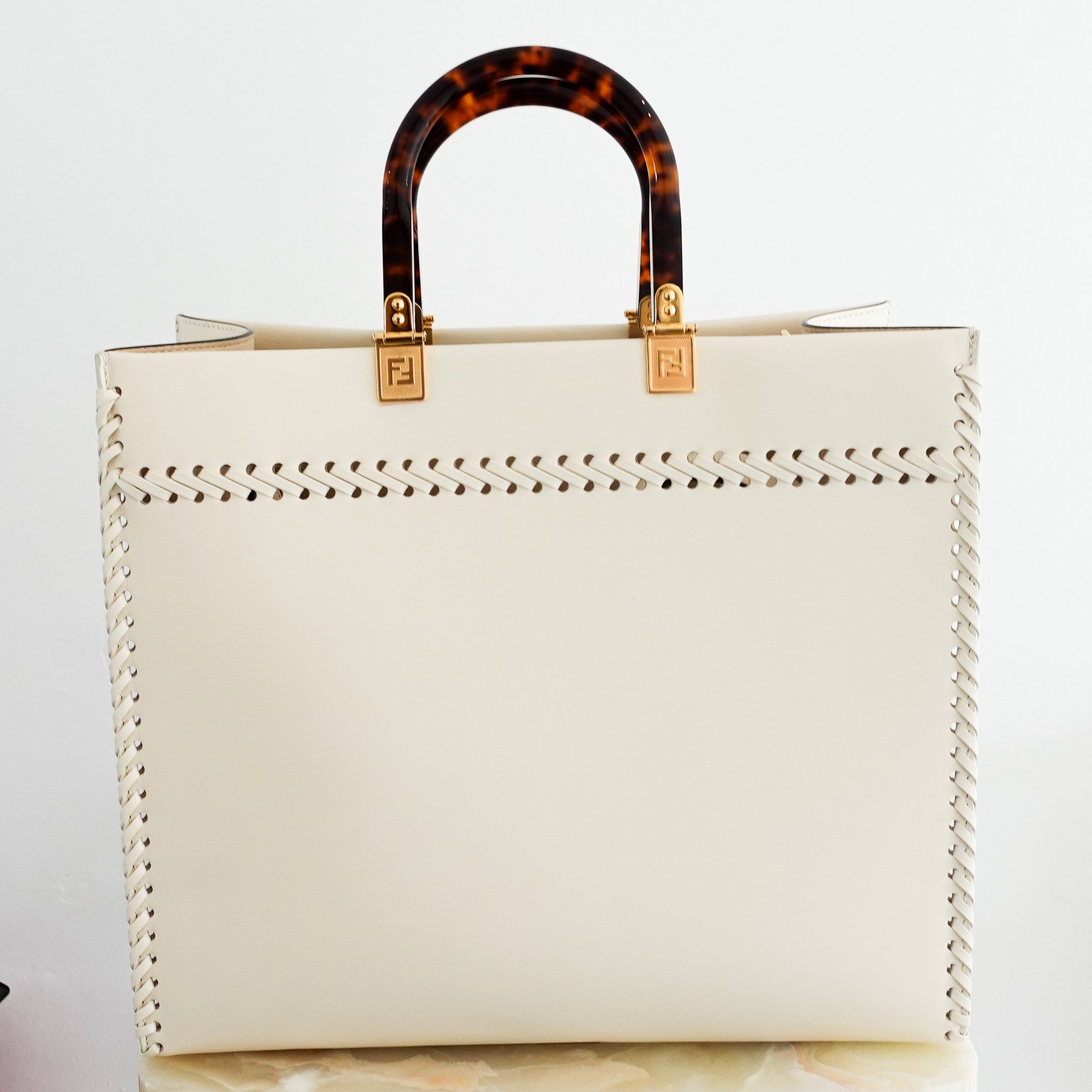 NEW Fendi Sunshine Medium White Tote Bag RRP £2250 | Authentic Preloved - Reloved Again