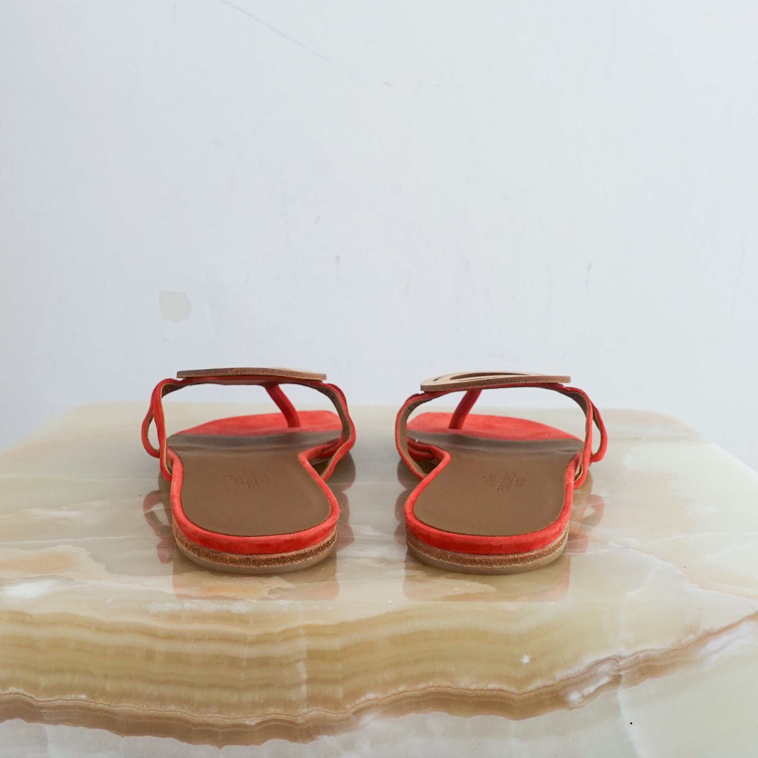 Open toe leather flip flops RRP £700