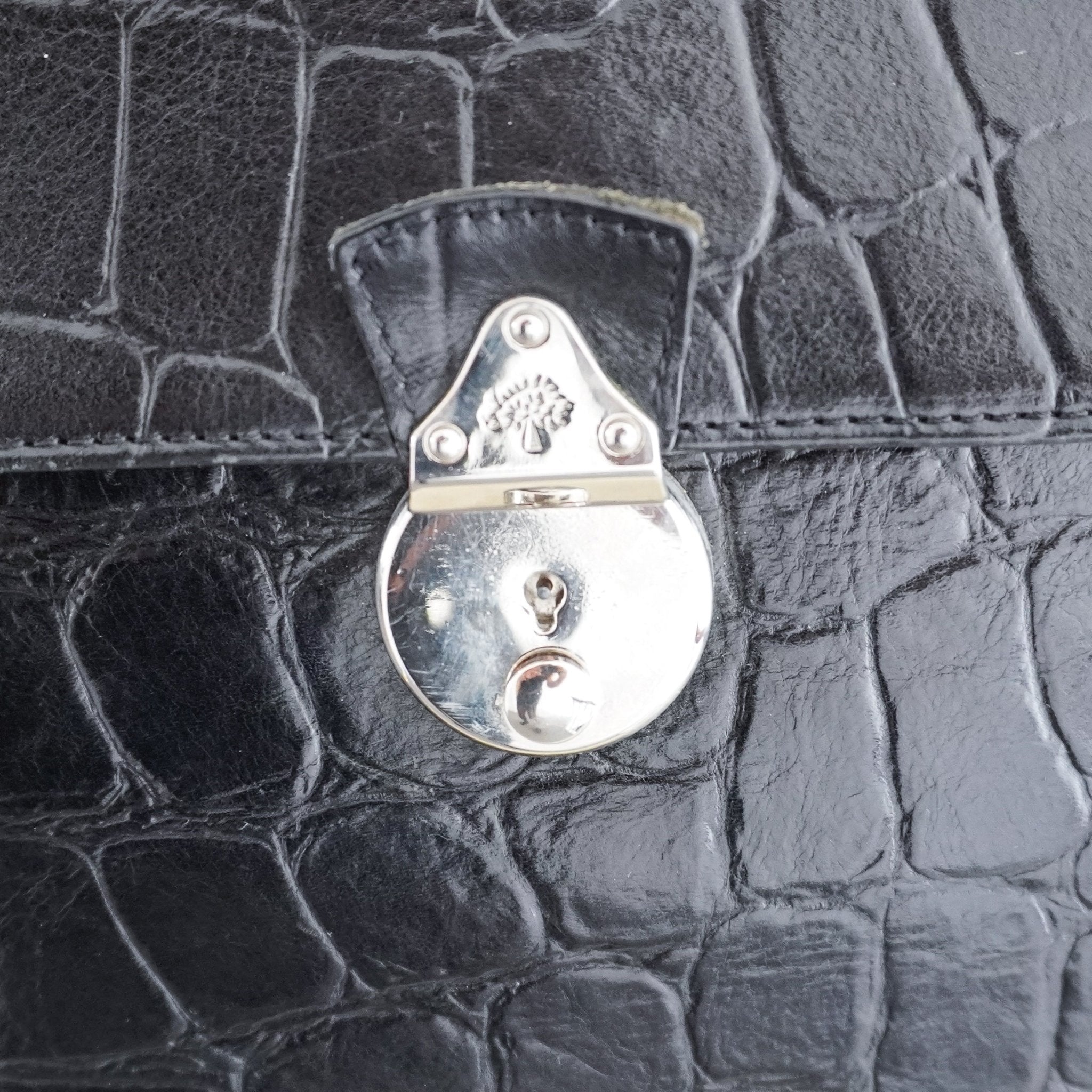 Mulberry Black Croc - Embossed Leather Briefcase RRP £995 | Authentic Preloved - Reloved Again