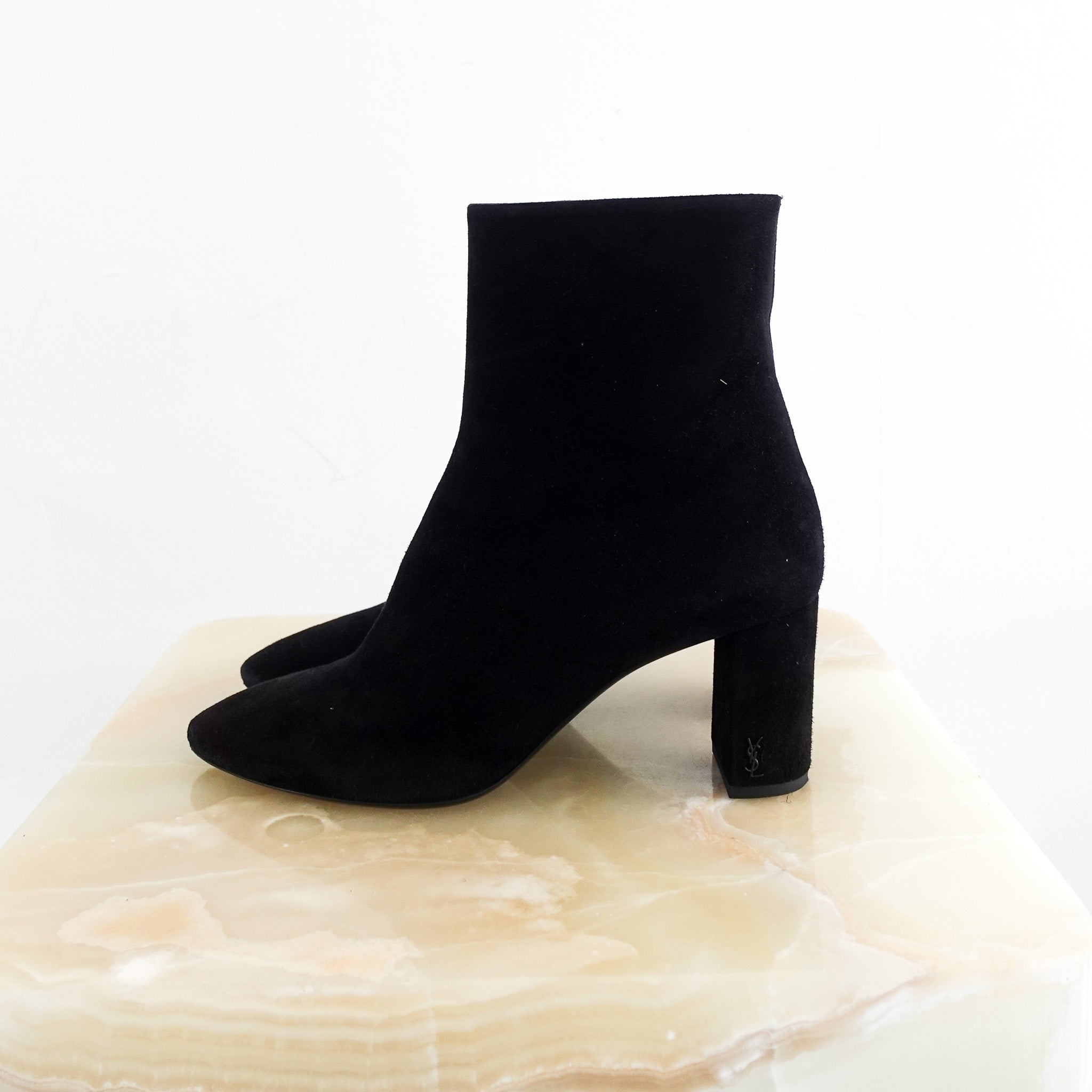 Saint Laurent YSL heeled suede boots RRP £925 | Authentic Preloved - Reloved Again