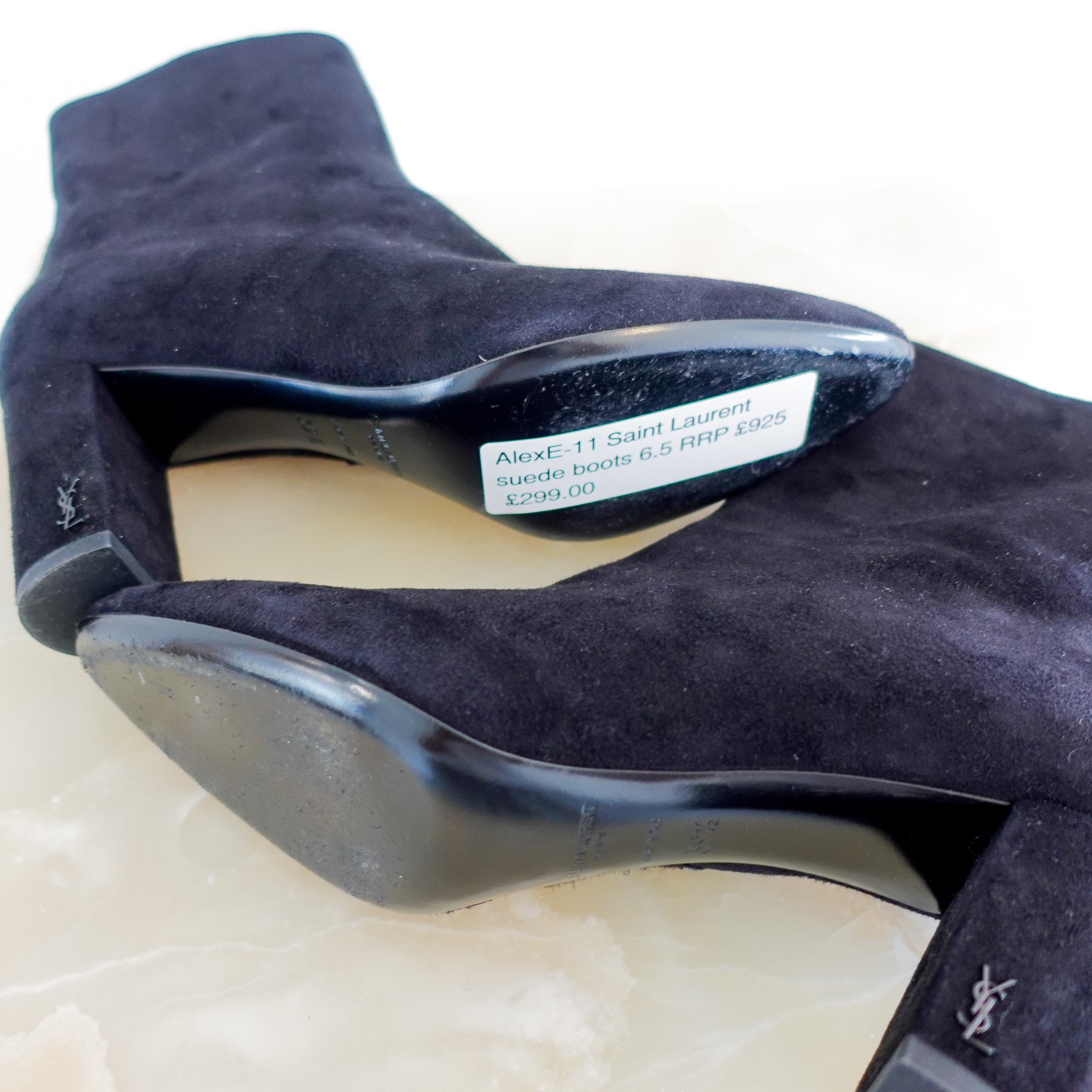 Saint Laurent YSL heeled suede boots RRP £925 | Authentic Preloved - Reloved Again