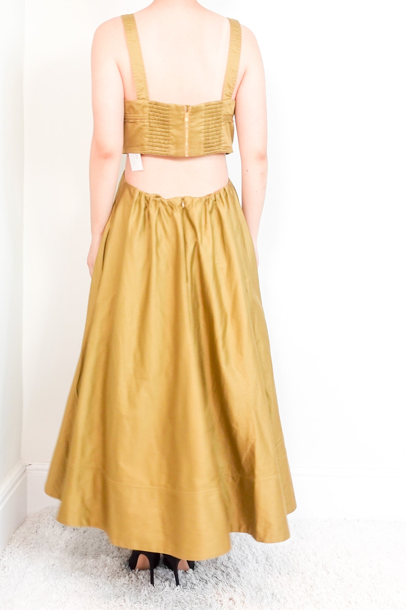 Aje Khaki Cut Out Midi Dress RRP £450 | Authentic Preloved