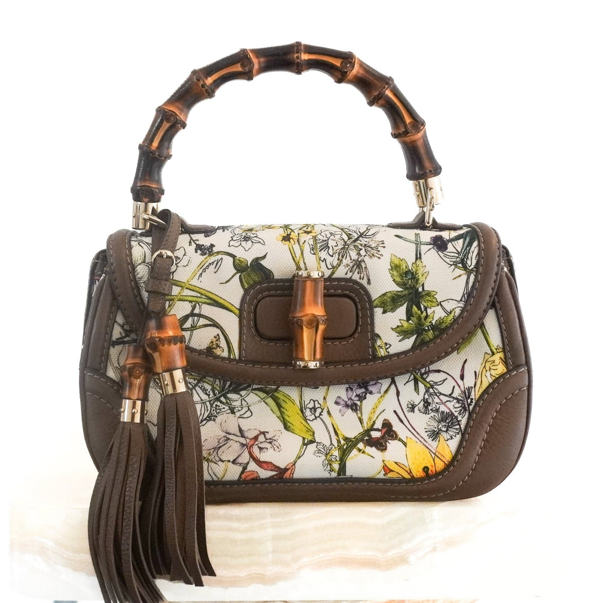 Gucci Flora Bamboo Top Handle Bag | Authentic Preloved - Reloved Again