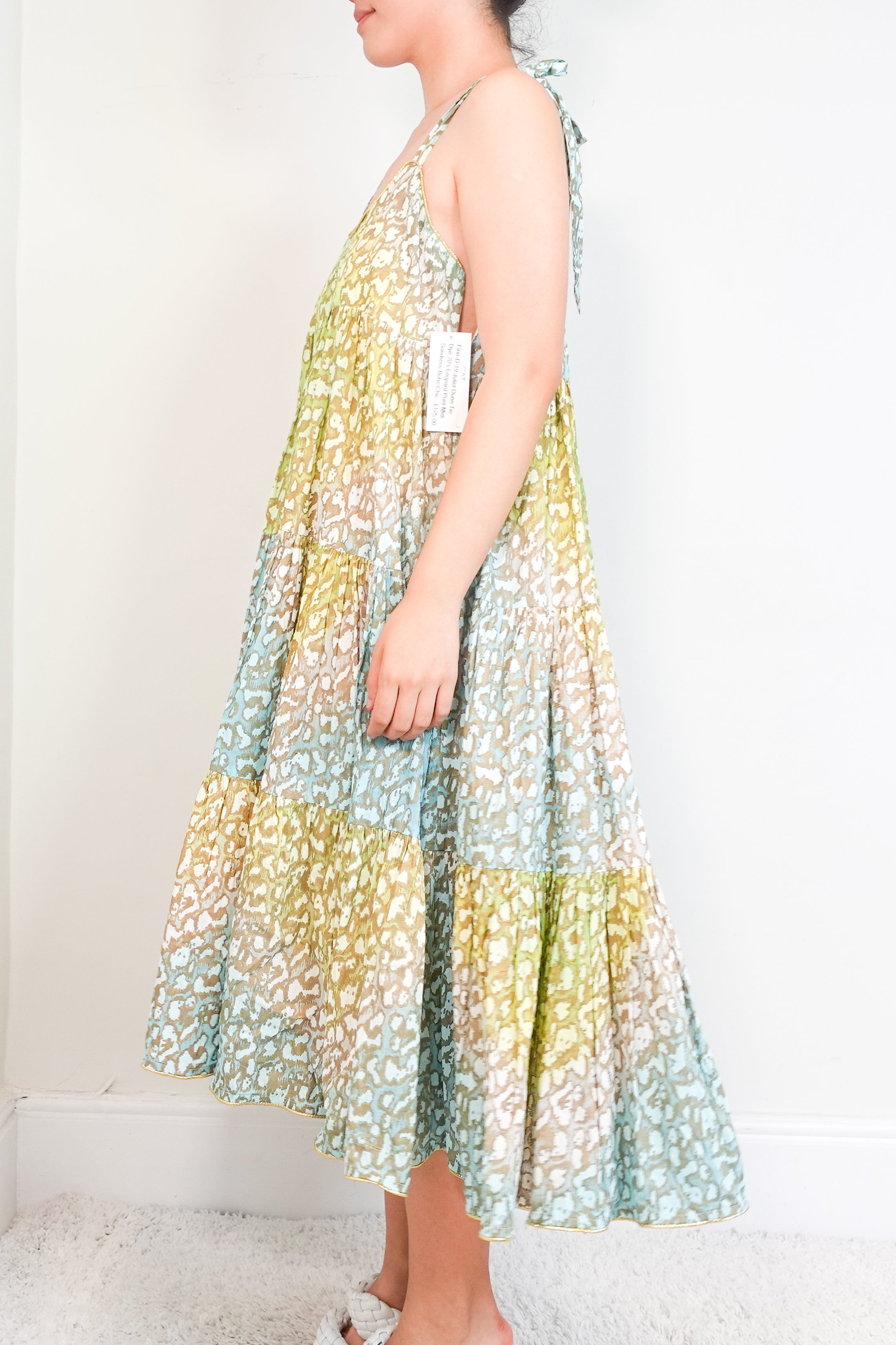 Juliet Dunn Tie Dye 70s Leopard print Midi Sundress RRP £250 | Authentic Preloved