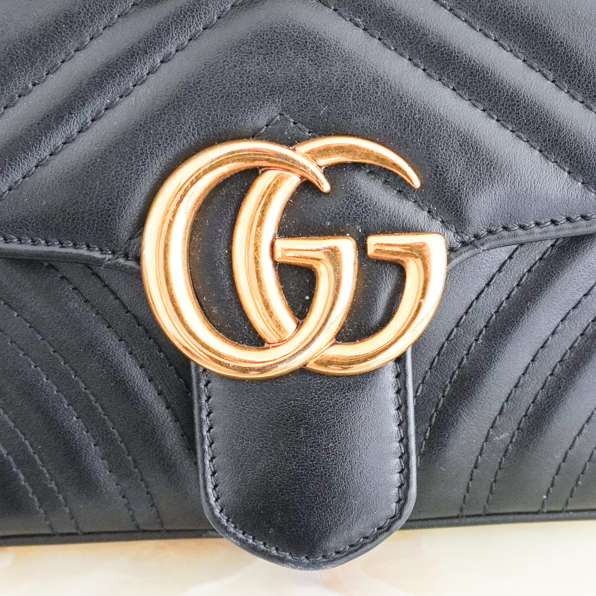 Gucci GG Marmont Small Bag in Black Leather RRP £1890 | Authentic Preloved - Reloved Again