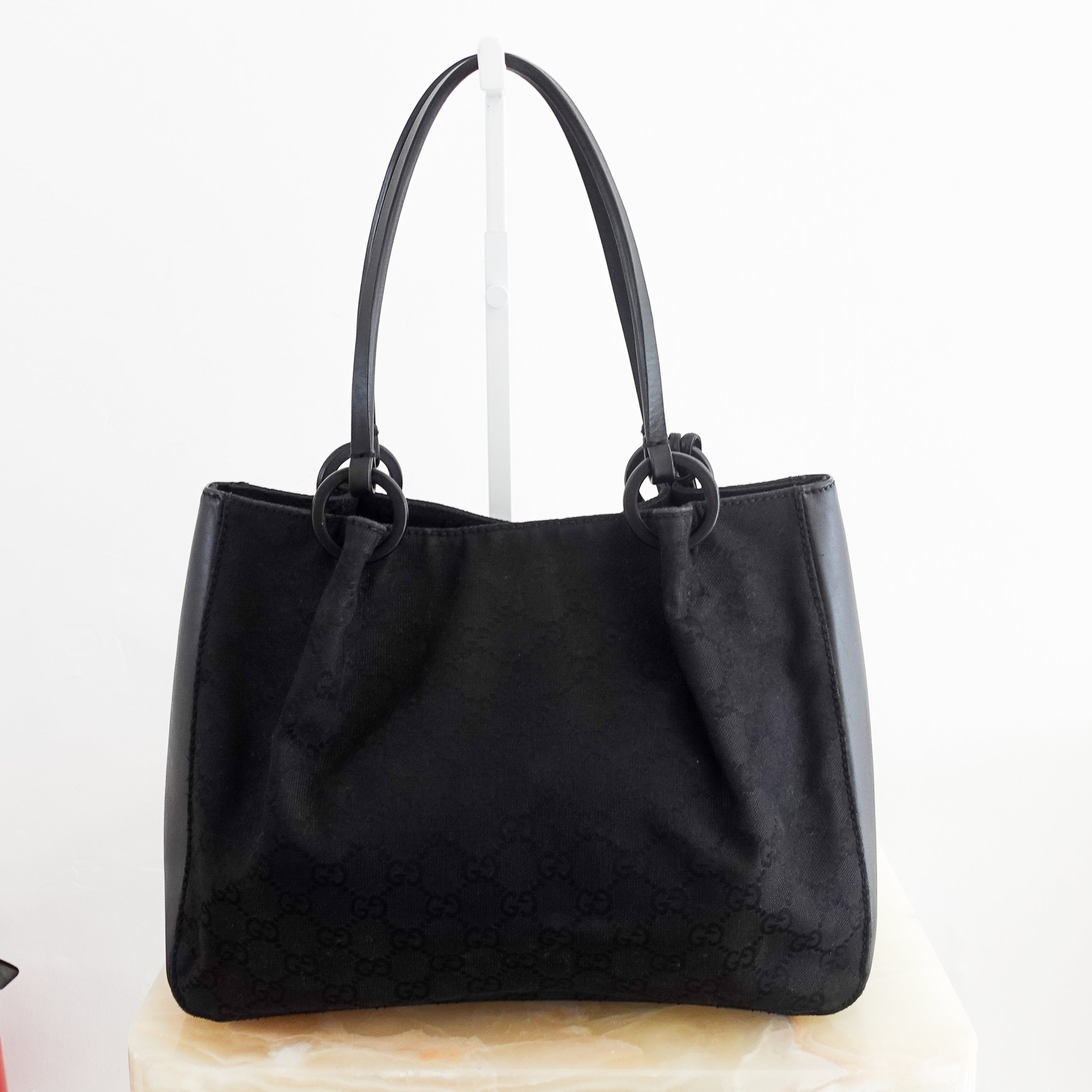 Vintage Gucci Monogram Tote Bag in Black | Authentic Preloved
