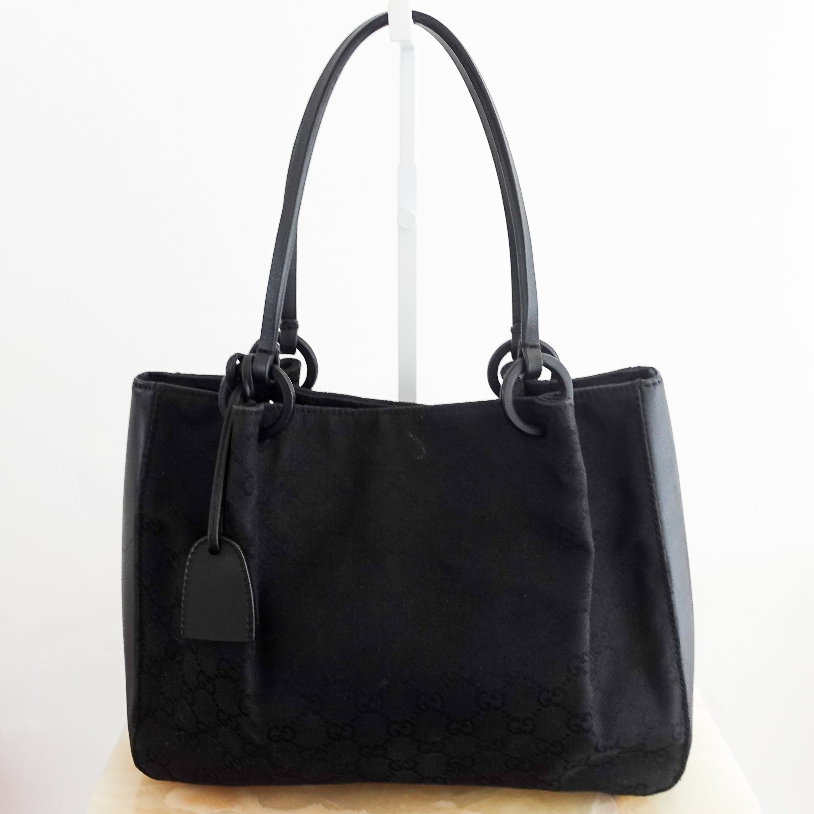 Vintage Gucci Monogram Tote Bag in Black | Authentic Preloved