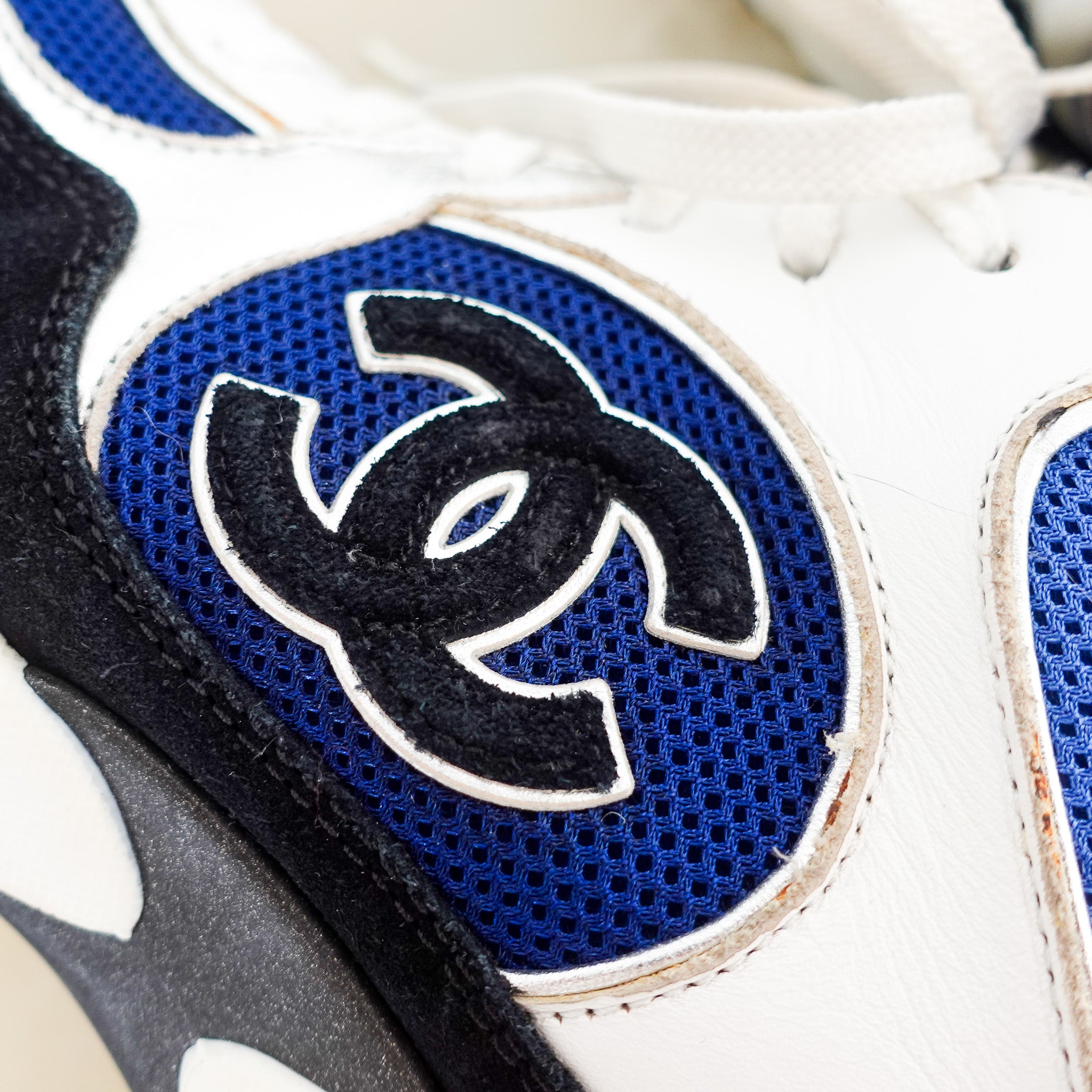 Chanel Blue Silver and Black Colourway Trainers RRP £1100 | Authentic Preloved - Reloved Again