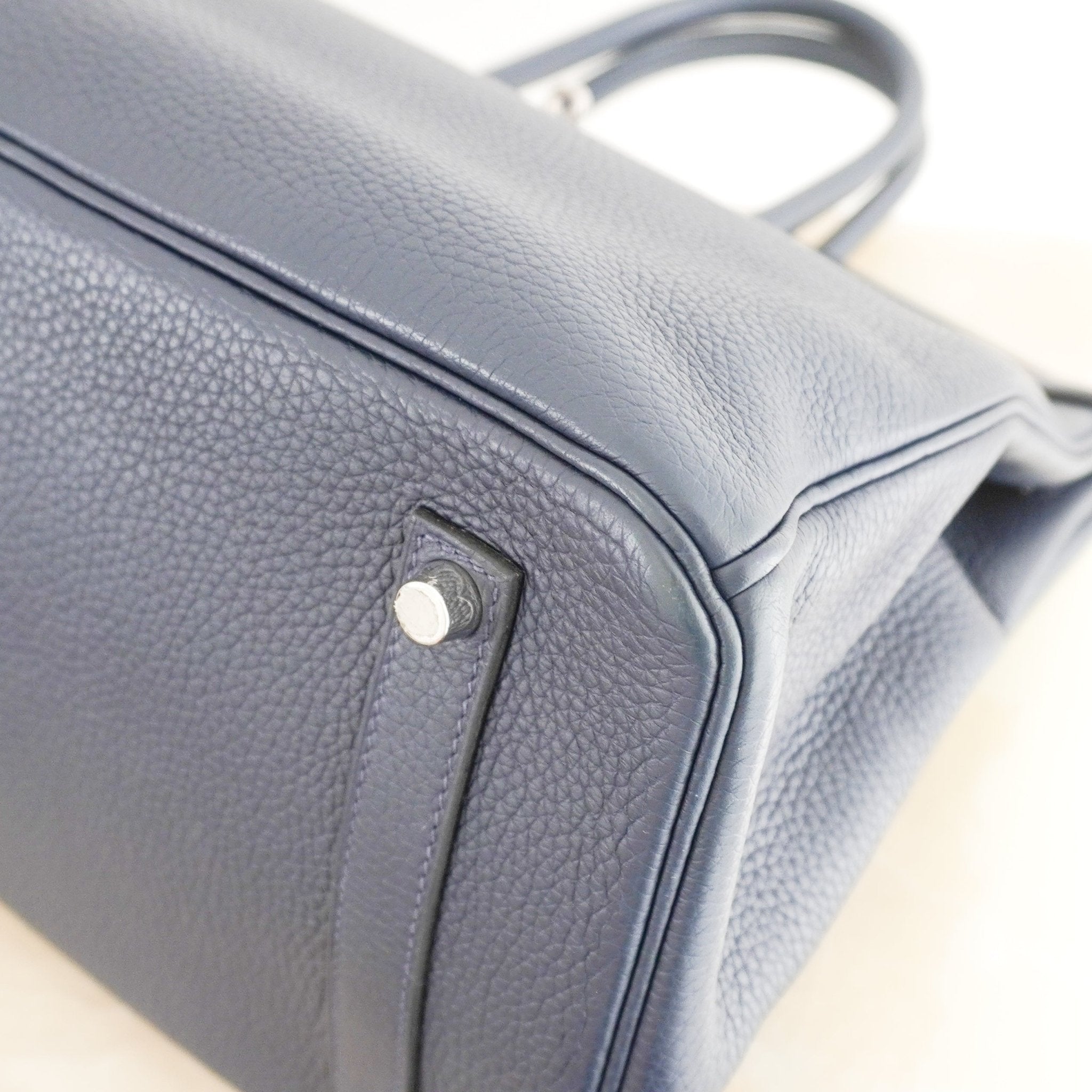 Hermès Bleu Birkin 35 Togo Leather Rose Pourpre Interior Palladium Hardware | Authentic Preloved - Reloved Again