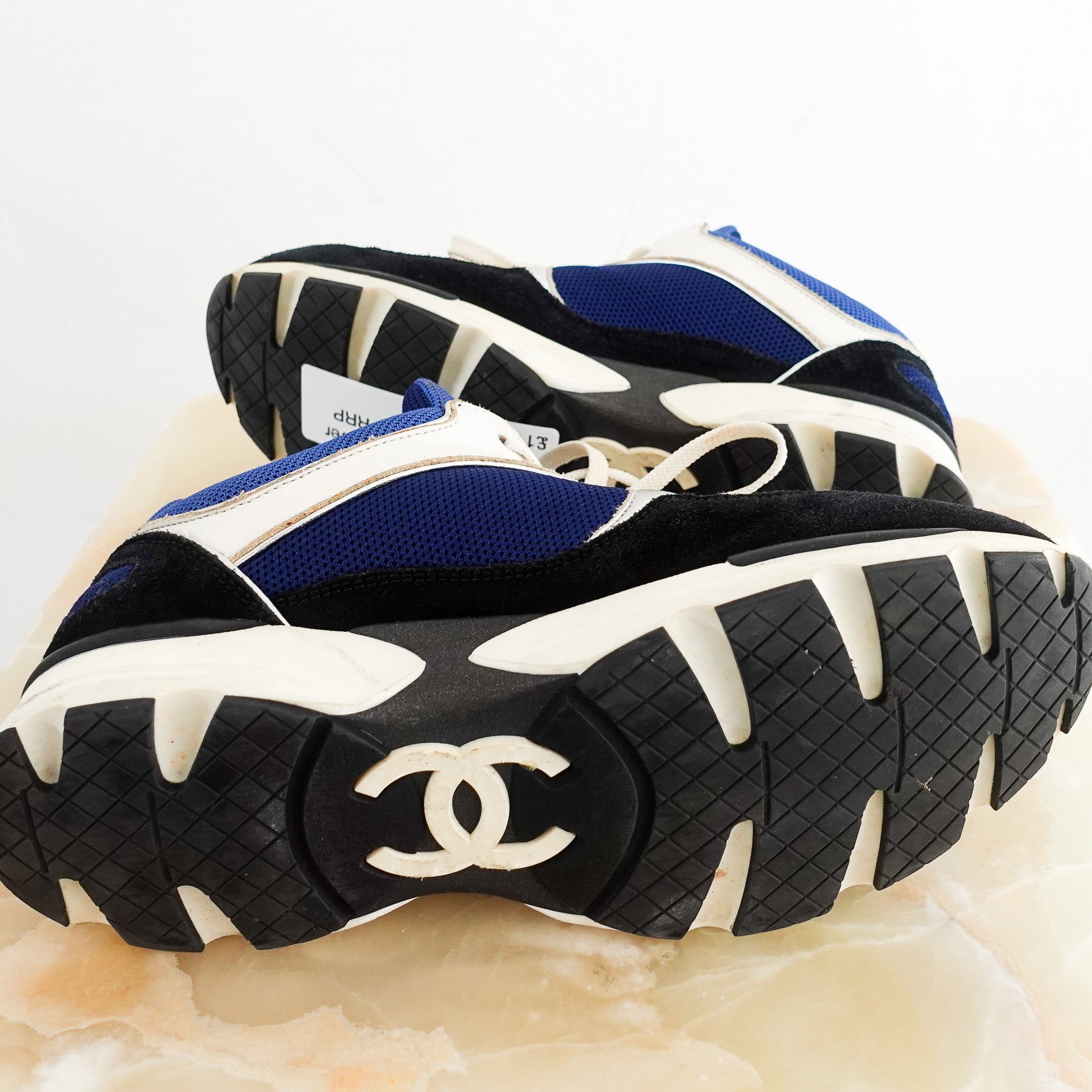 Chanel Blue Silver and Black Colourway Trainers RRP £1100 | Authentic Preloved - Reloved Again