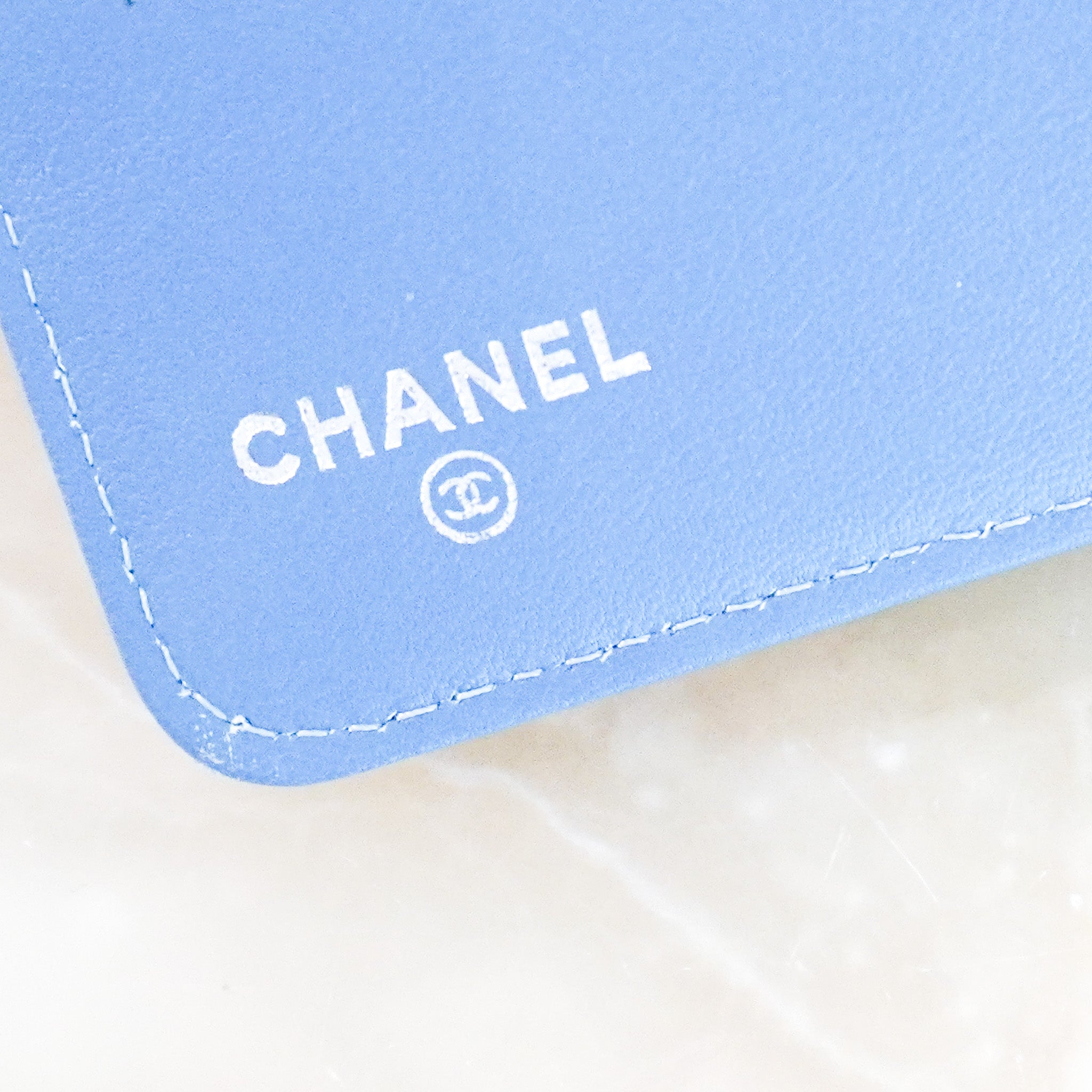 Chanel Patent Wallet in Light Blue RRP £1000 | Authentic Preloved - Reloved Again