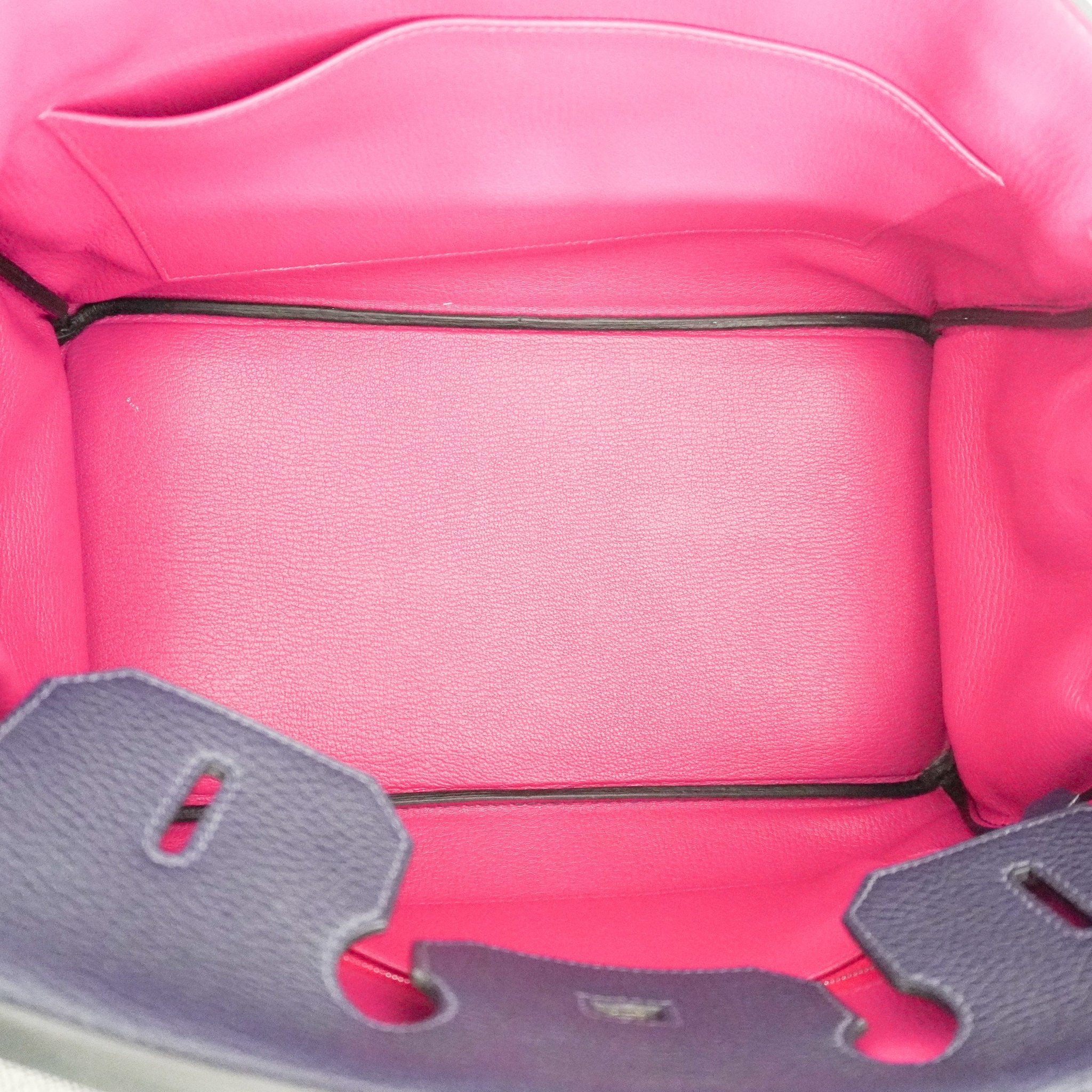 Hermès Bleu Birkin 35 Togo Leather Rose Pourpre Interior Palladium Hardware | Authentic Preloved - Reloved Again
