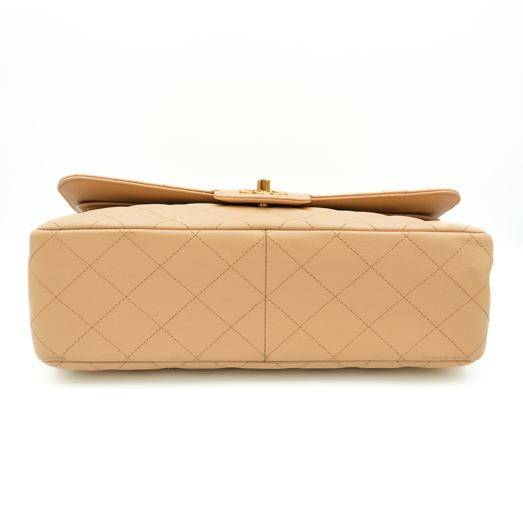 Chanel Jumbo Classic Double Flap Bag in Beige Caviar Leather RRP (£9830) | Authentic Preloved