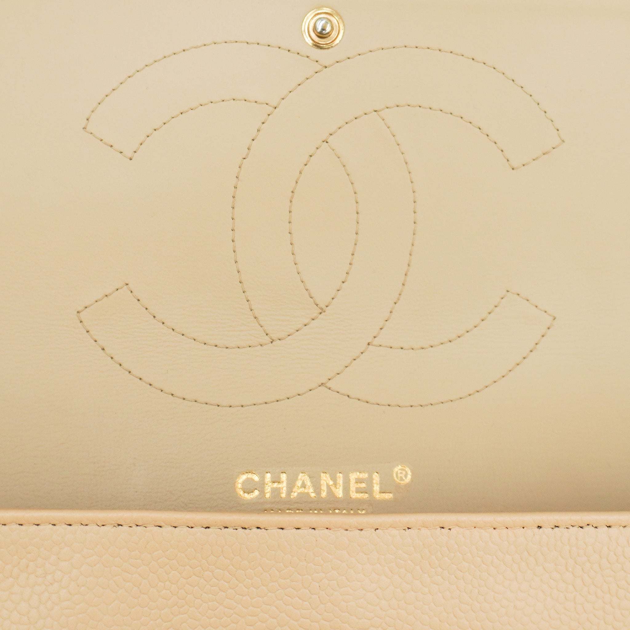 Chanel Jumbo Classic Double Flap Bag in Beige Caviar Leather RRP (£9830) | Authentic Preloved