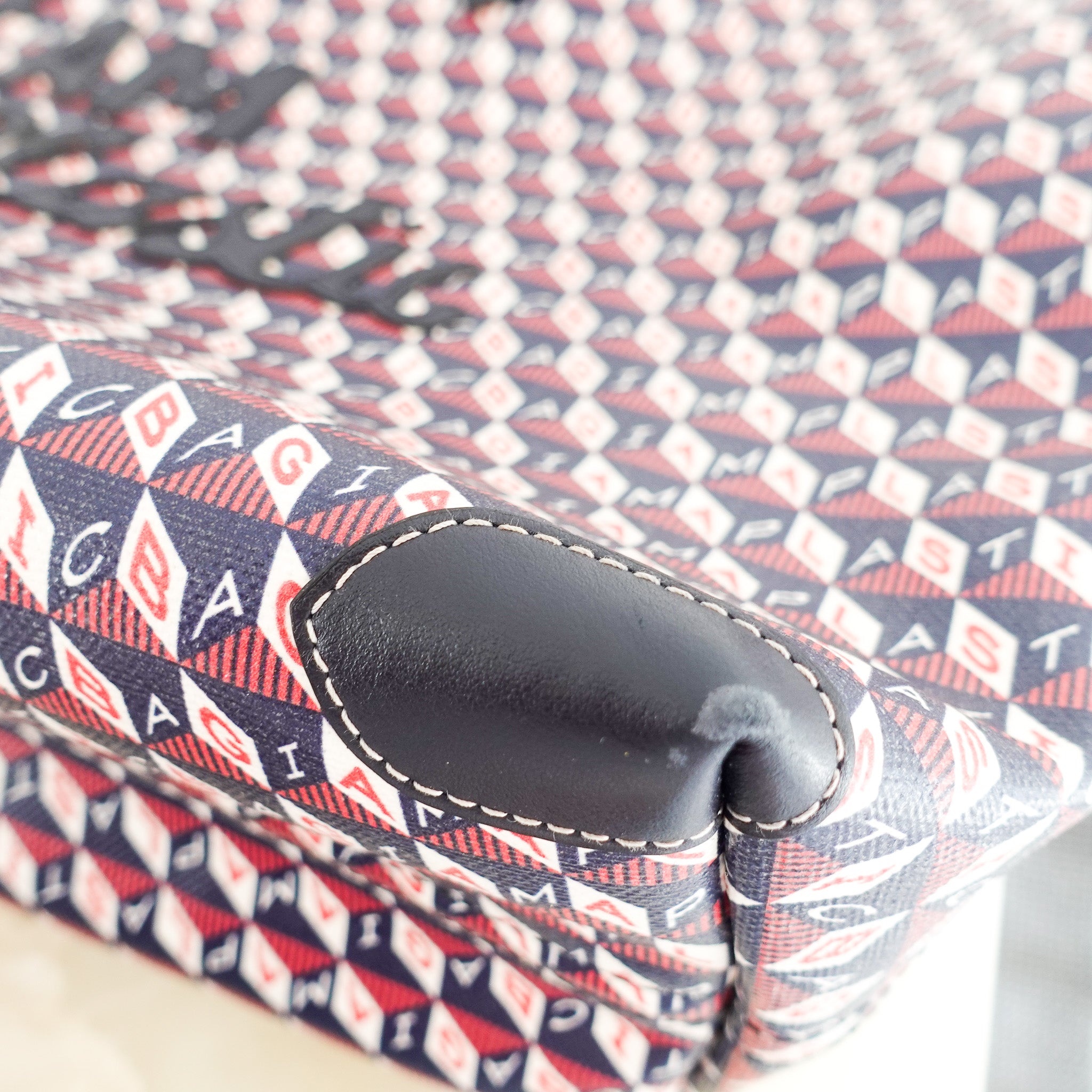 Anya Hindmarch I Am A Plastic Bag Zipped Motif Navy Tote RRP £600 | Authentic Preloved
