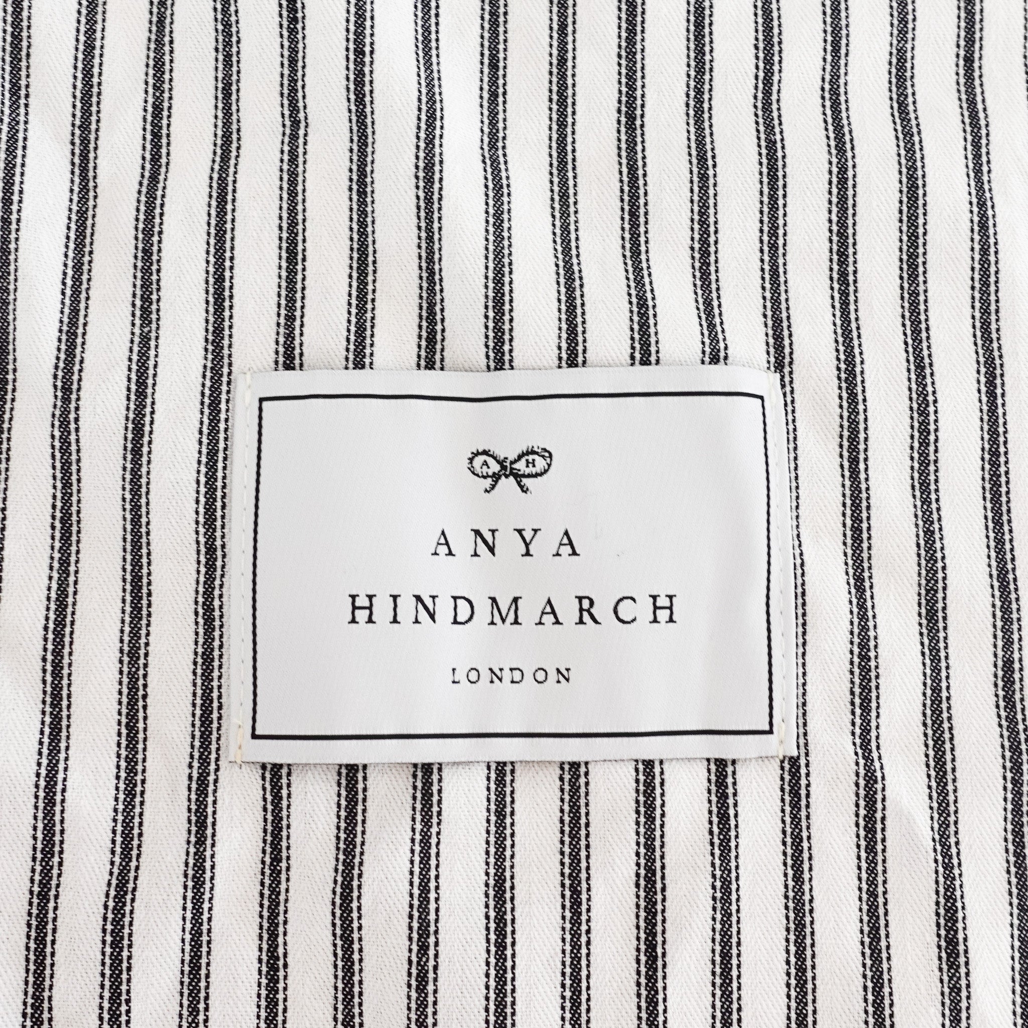 Anya Hindmarch I Am A Plastic Bag Zipped Motif Navy Tote RRP £600 | Authentic Preloved