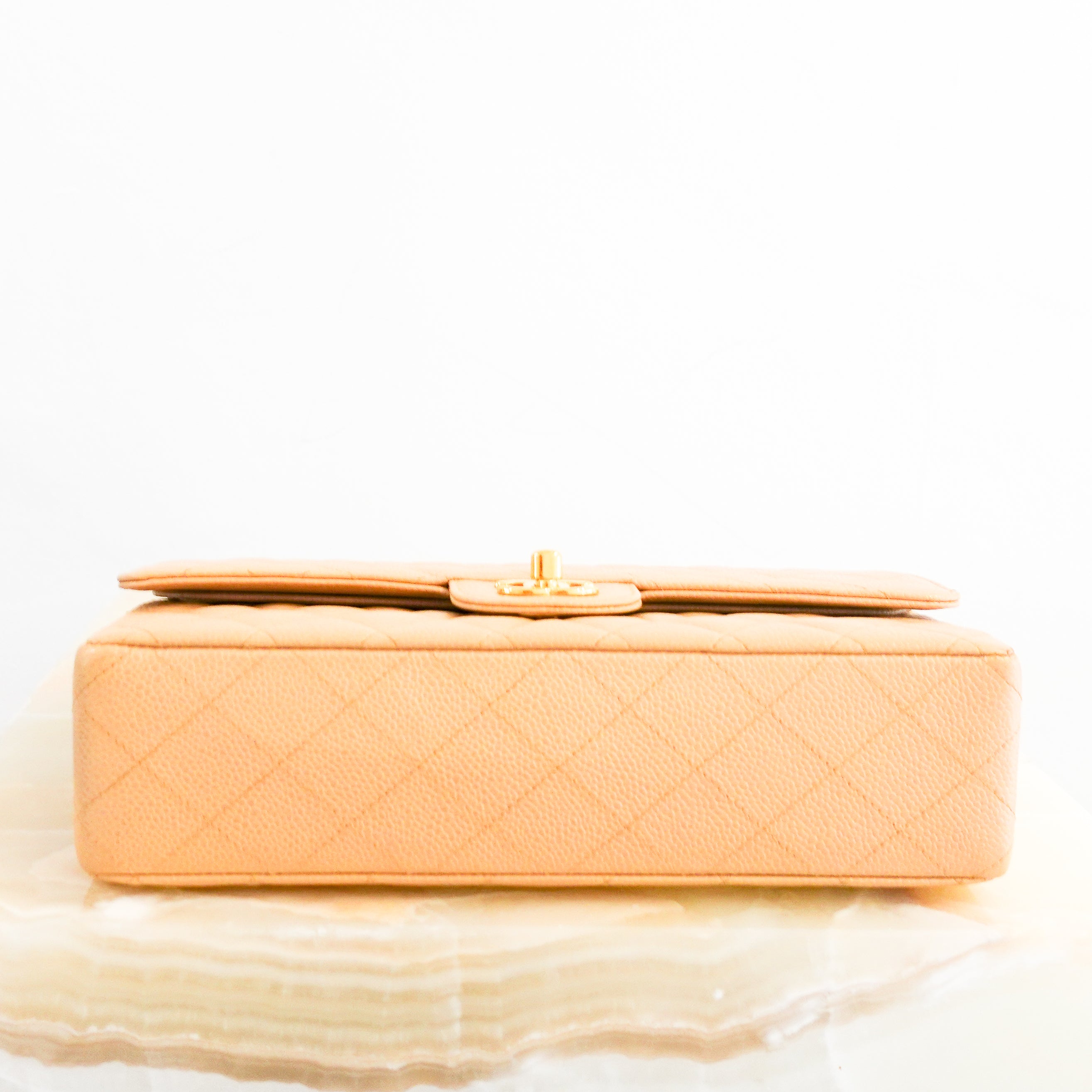 Vintage Chanel Caviar Medium Double Flap Beige Handbag RRP £8.5K | Authentic Preloved