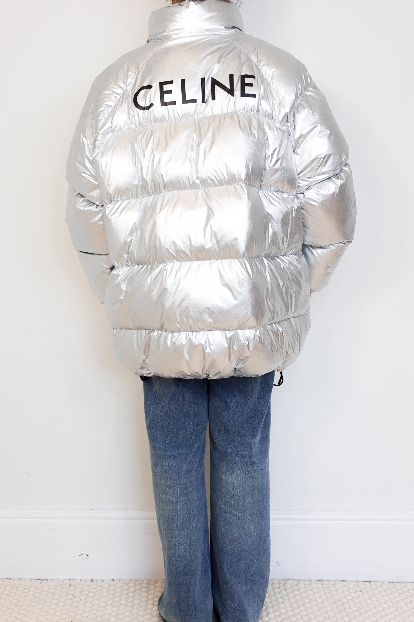 NEW Celine Silver Puffer Padded Coat RRP £2100 | Authentic Preloved