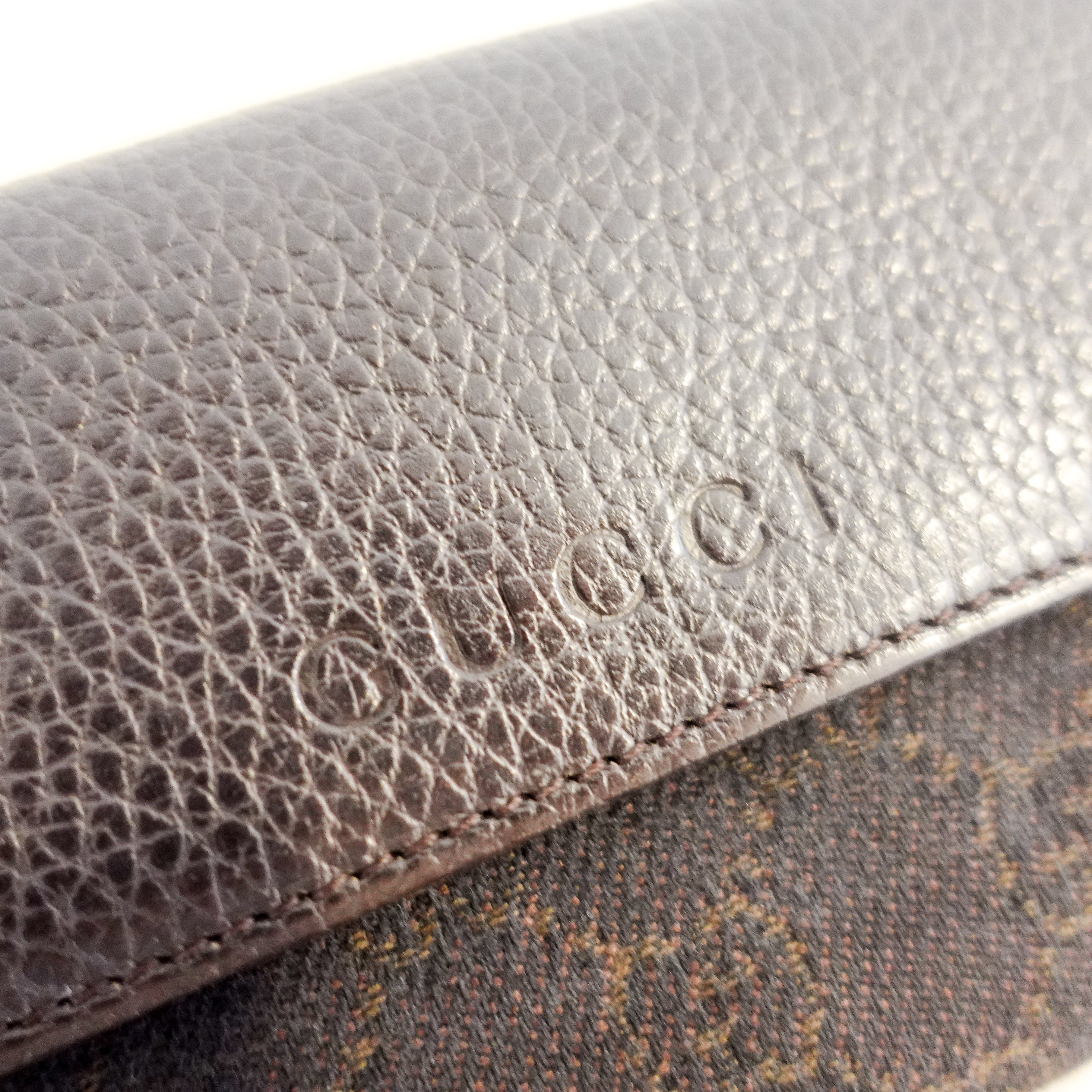 Gucci Dark Brown GG Monogram Flap Wallet RRP £700 | Authentic Preloved