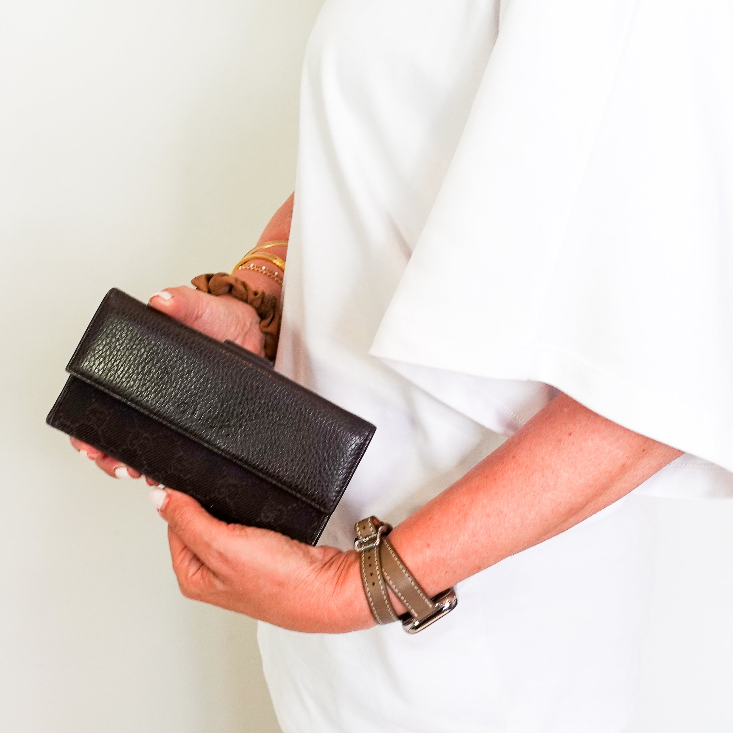 Gucci Dark Brown GG Monogram Flap Wallet RRP £700 | Authentic Preloved