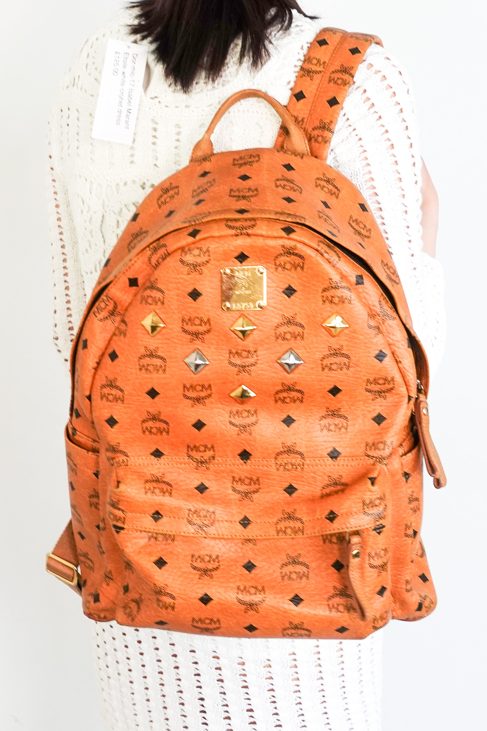 Brown leather backpack RRP £750